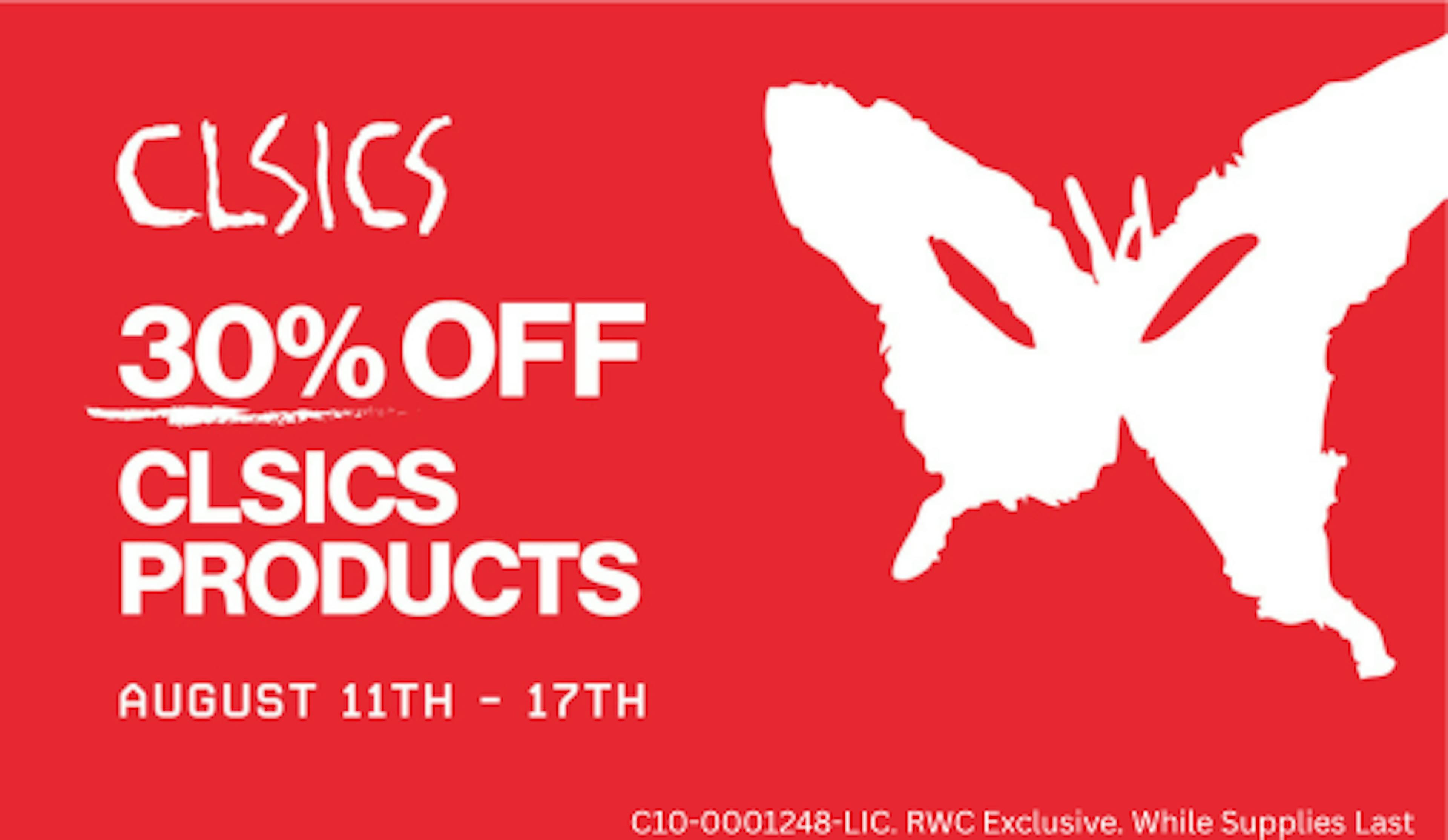 30% off CLSICS Products
