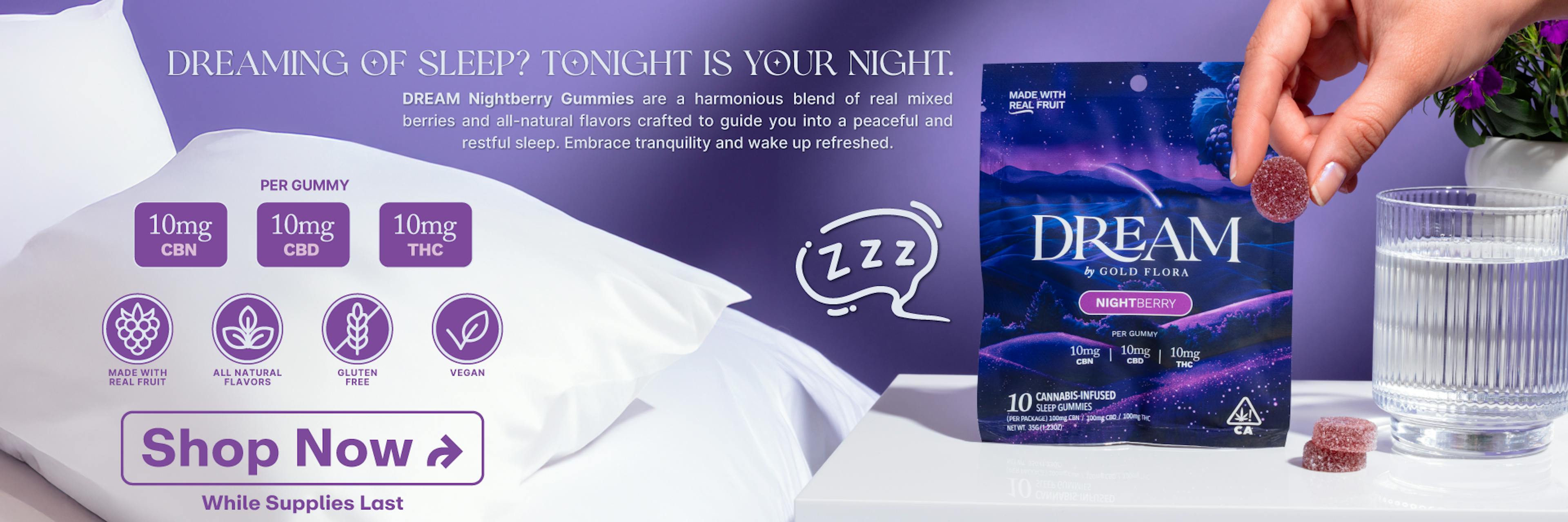 Dreaming of Sleep? Tonight is your Night - Gold Flora Sleep Gummies 