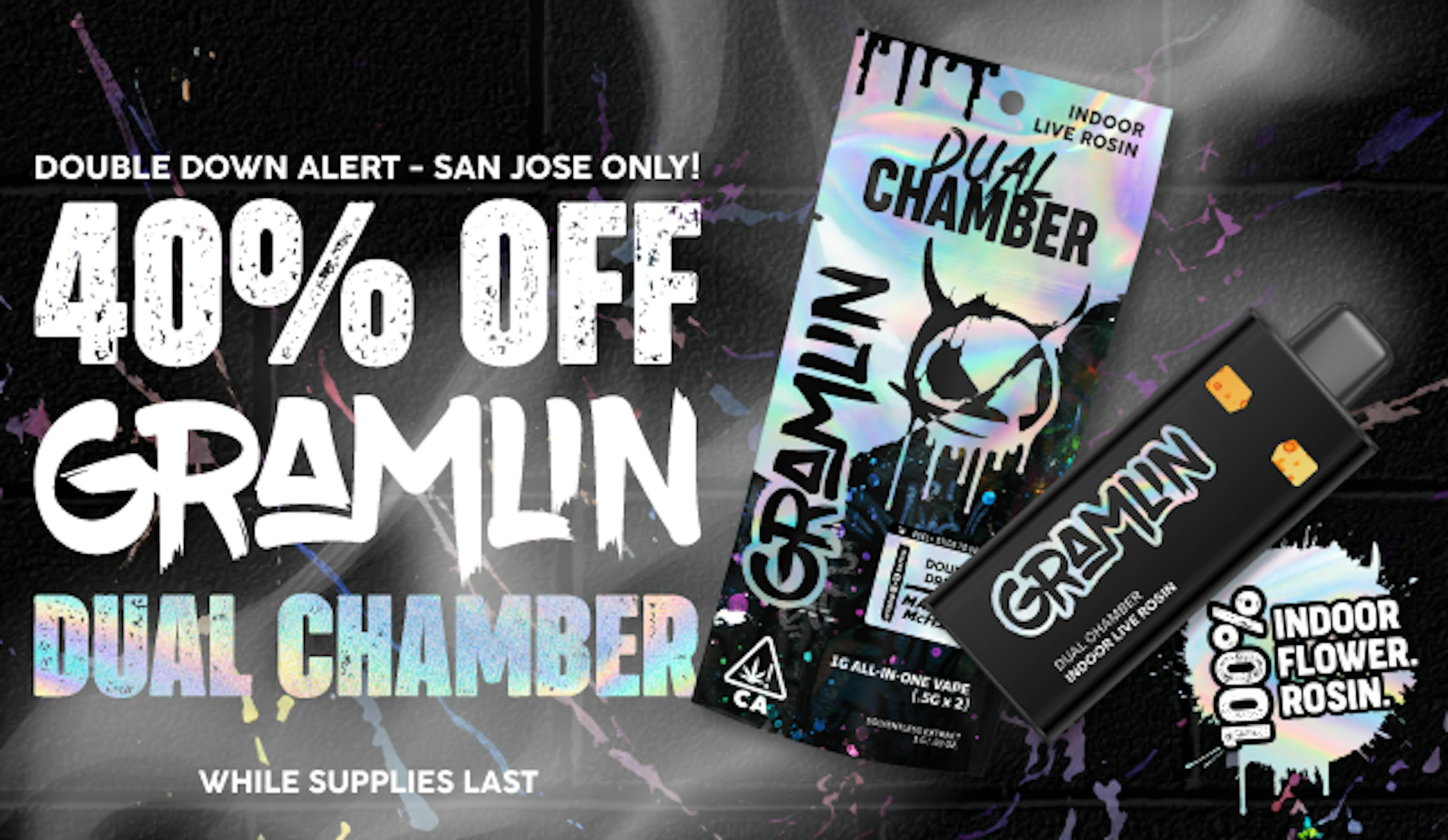 40% of Gramlin Duel Chamber Vapes