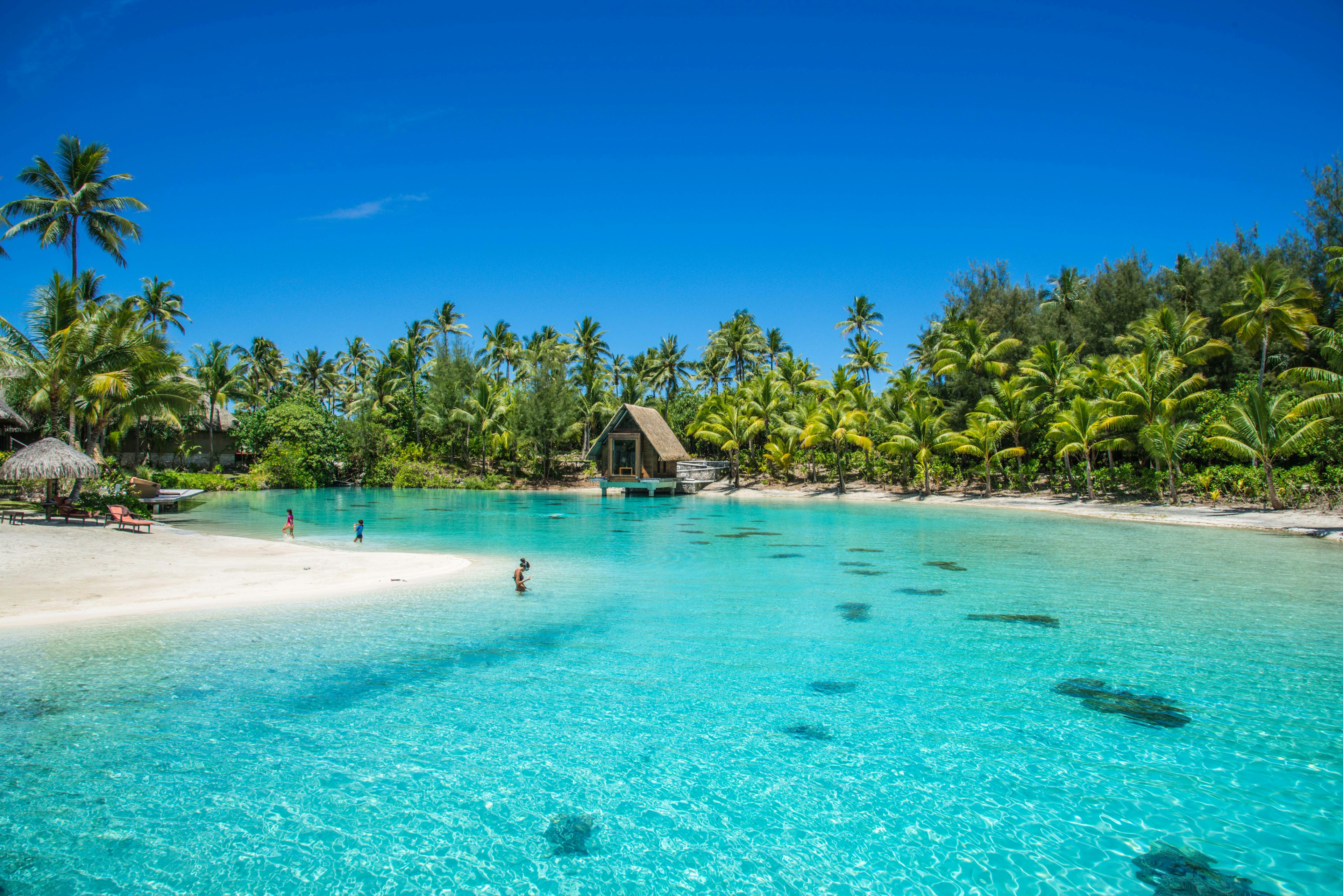 Bora Bora island with blue lagoon