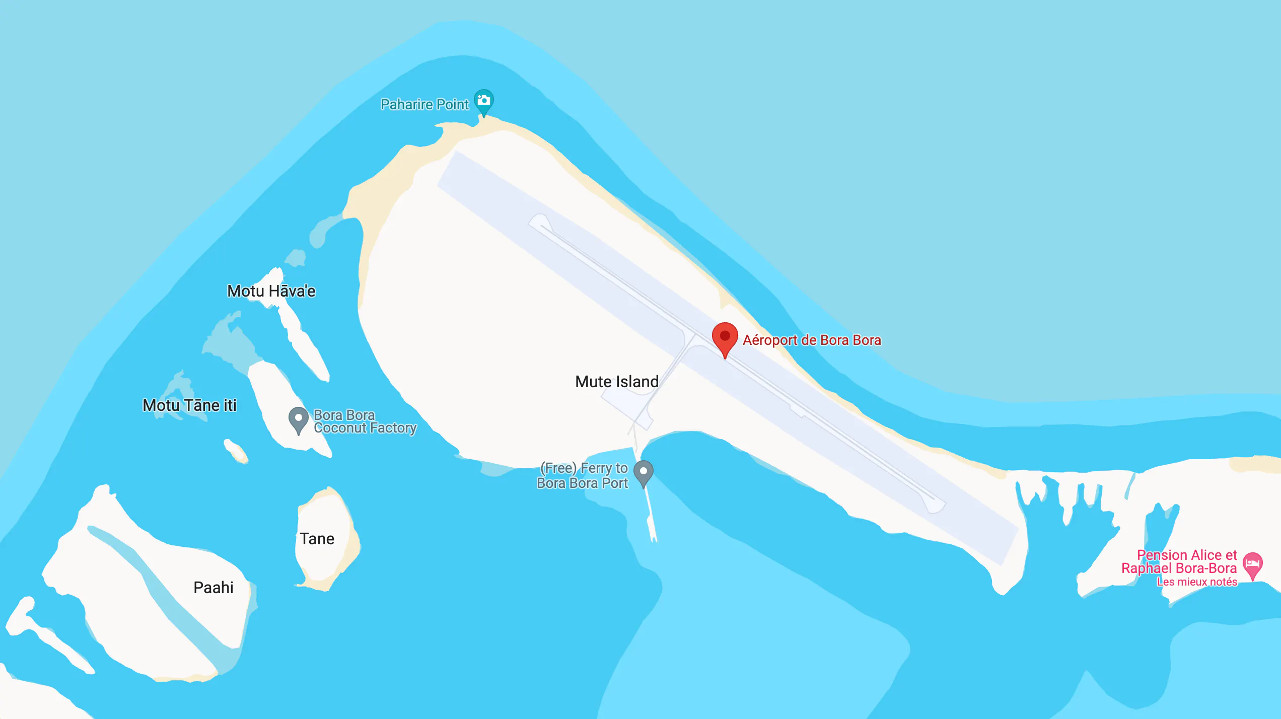 Bora Bora airport position