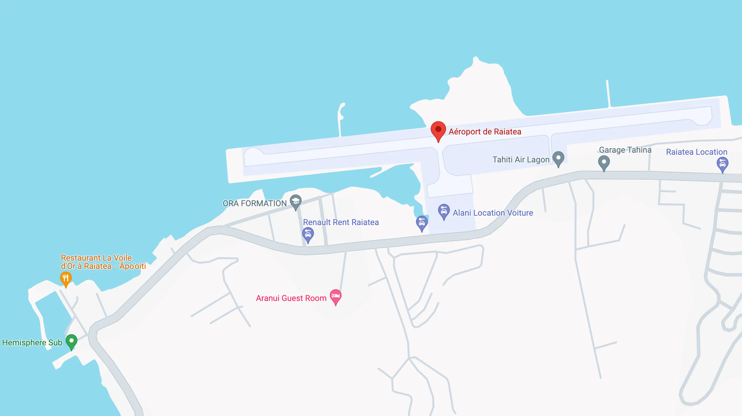 Raiatea airport position