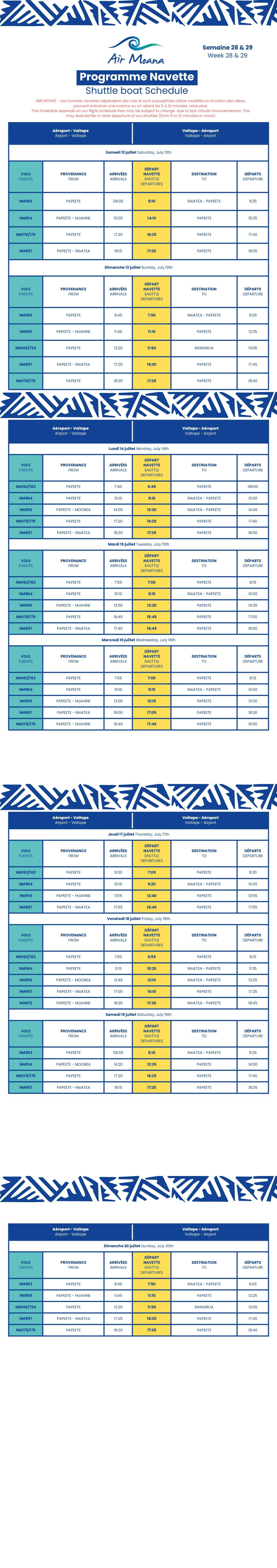 Programme Navette 28+29