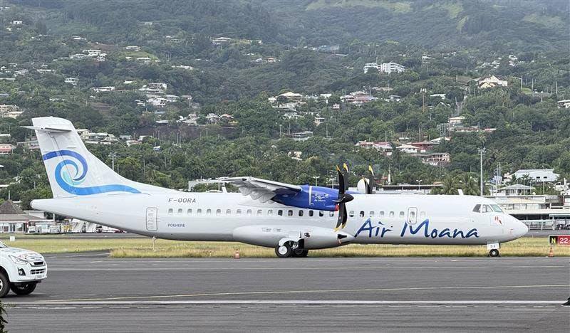 Photo du nouvel ATR d'Air Moana nommé Poehere