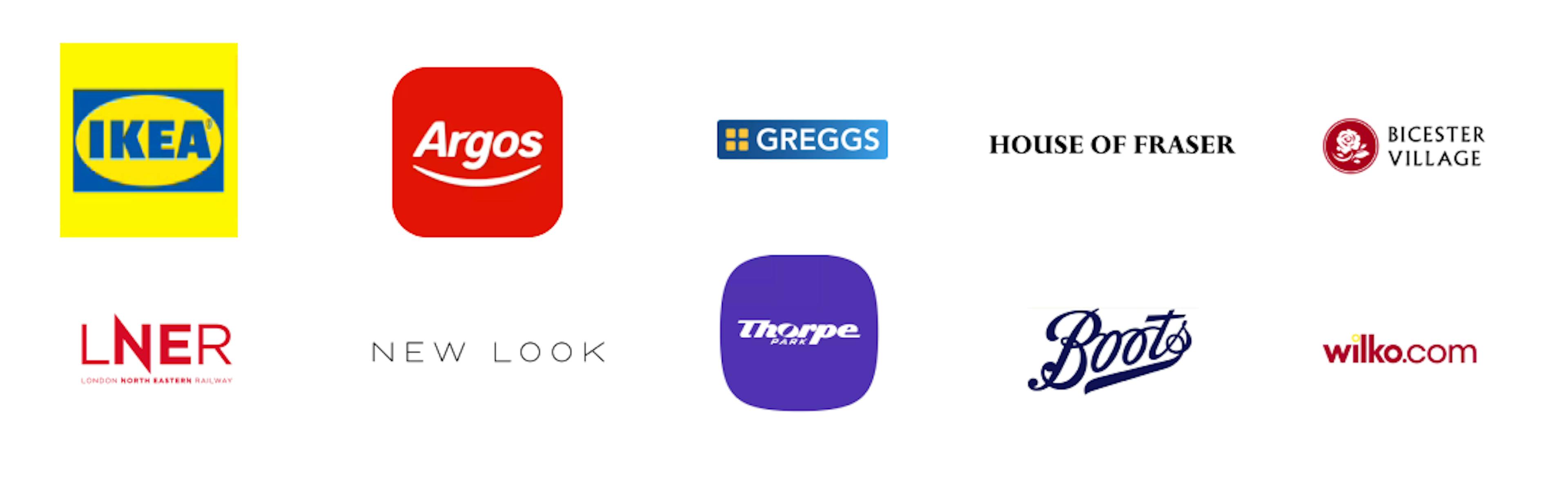 Airtime Rewards retailers: Boots, Greggs, Wilko, New Look, IKEA, Argos, LNER