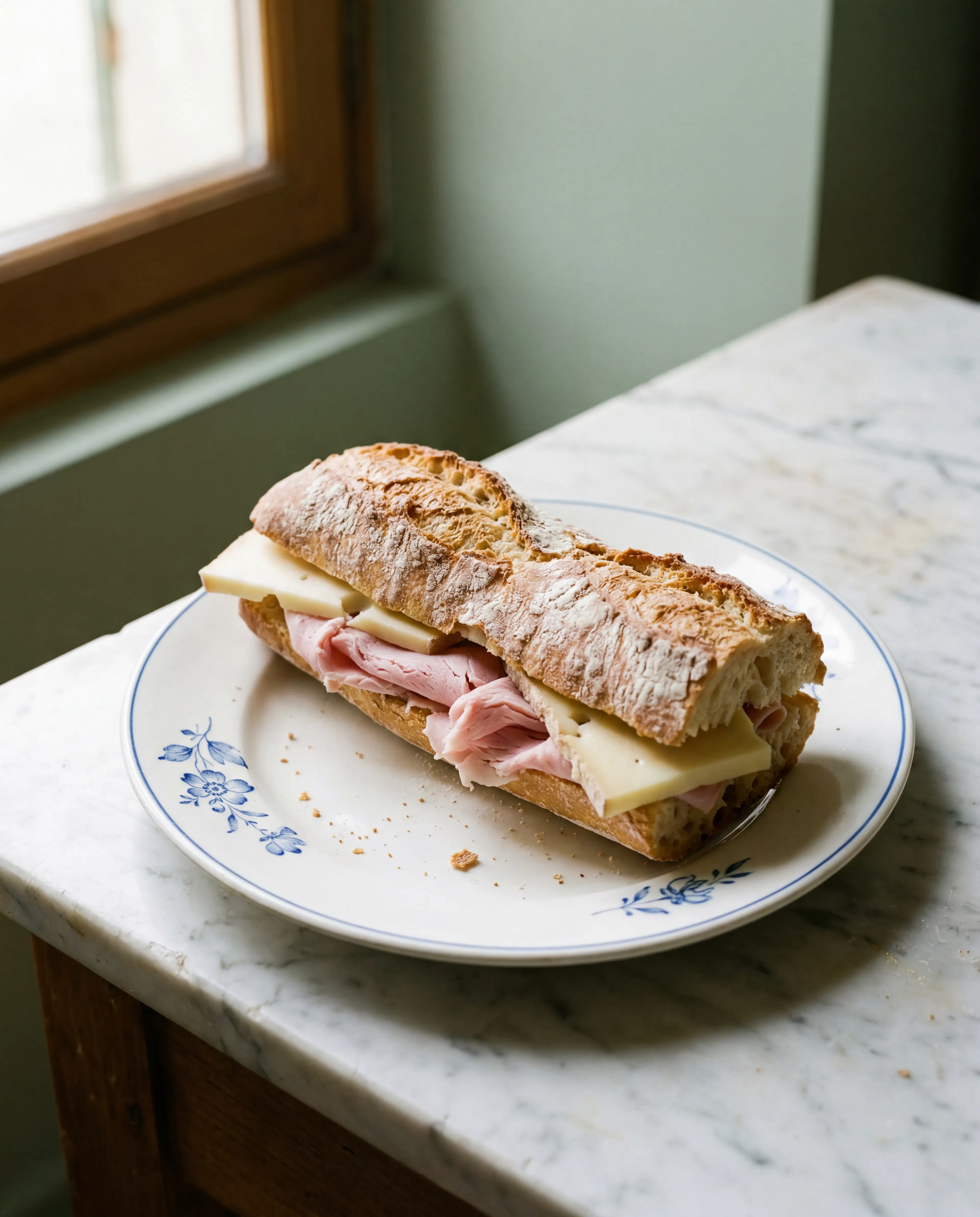 Sandwich jambon beurre baguette