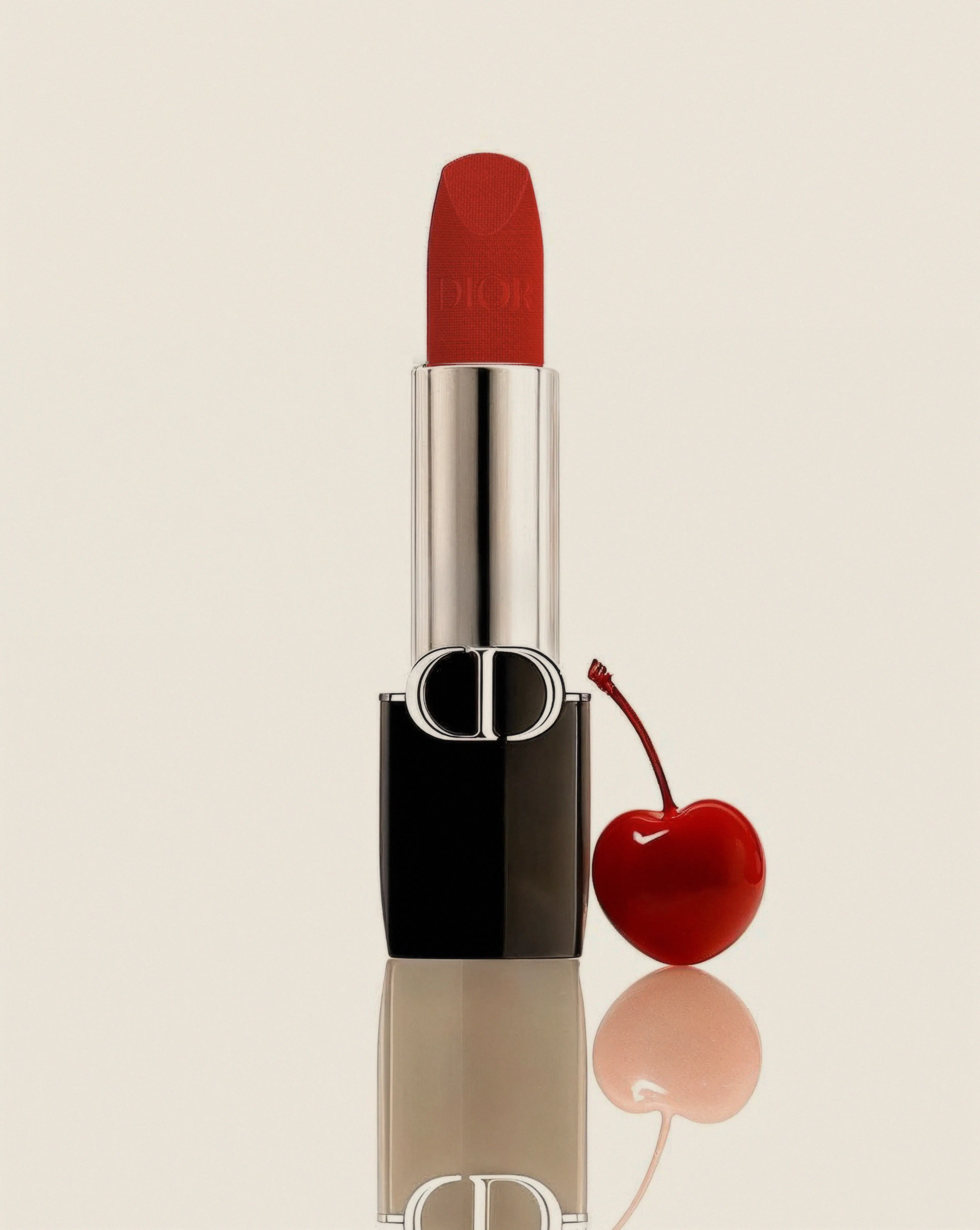 Dior lipstick with a cherry on the side