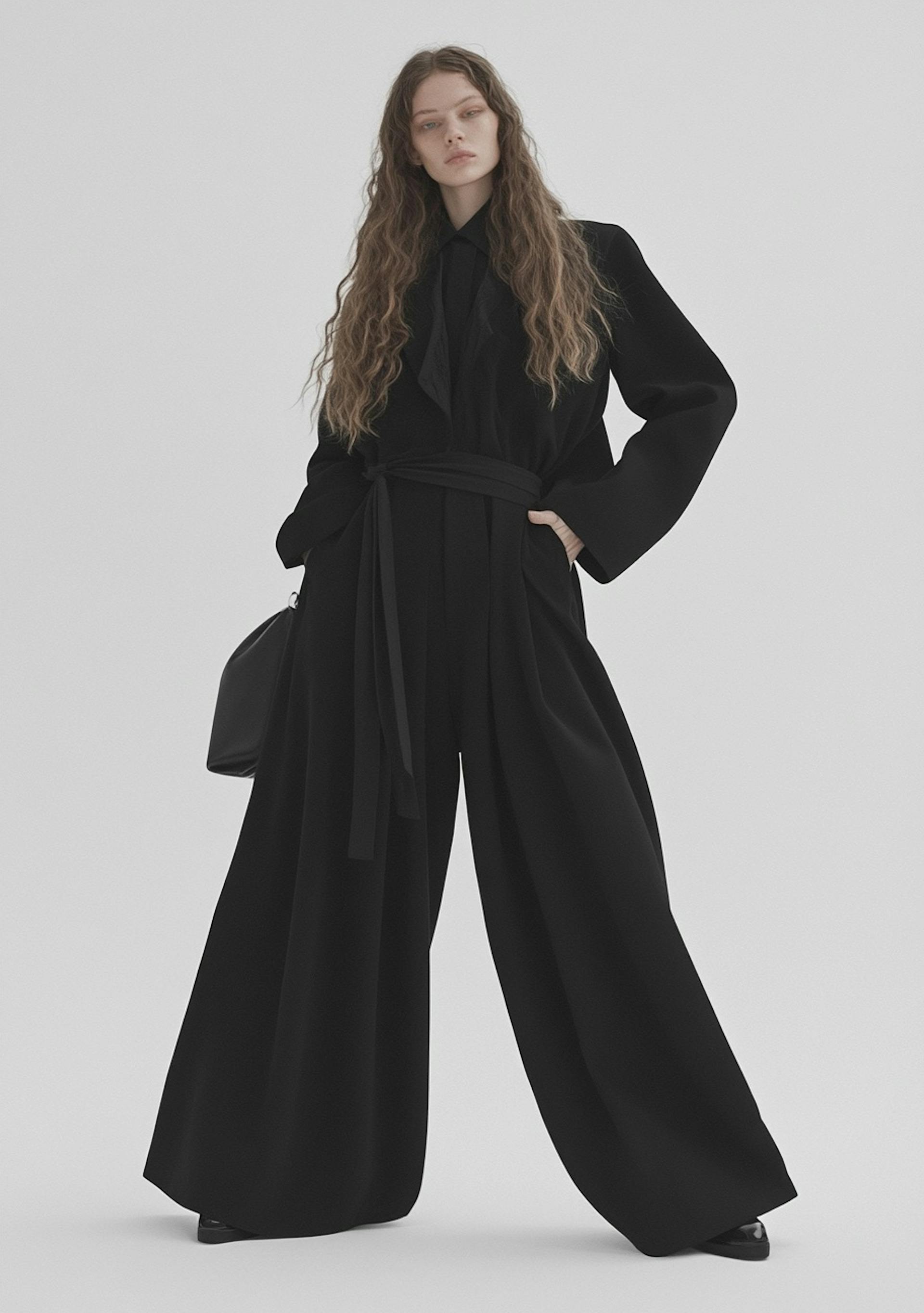 woman wearing black suit 