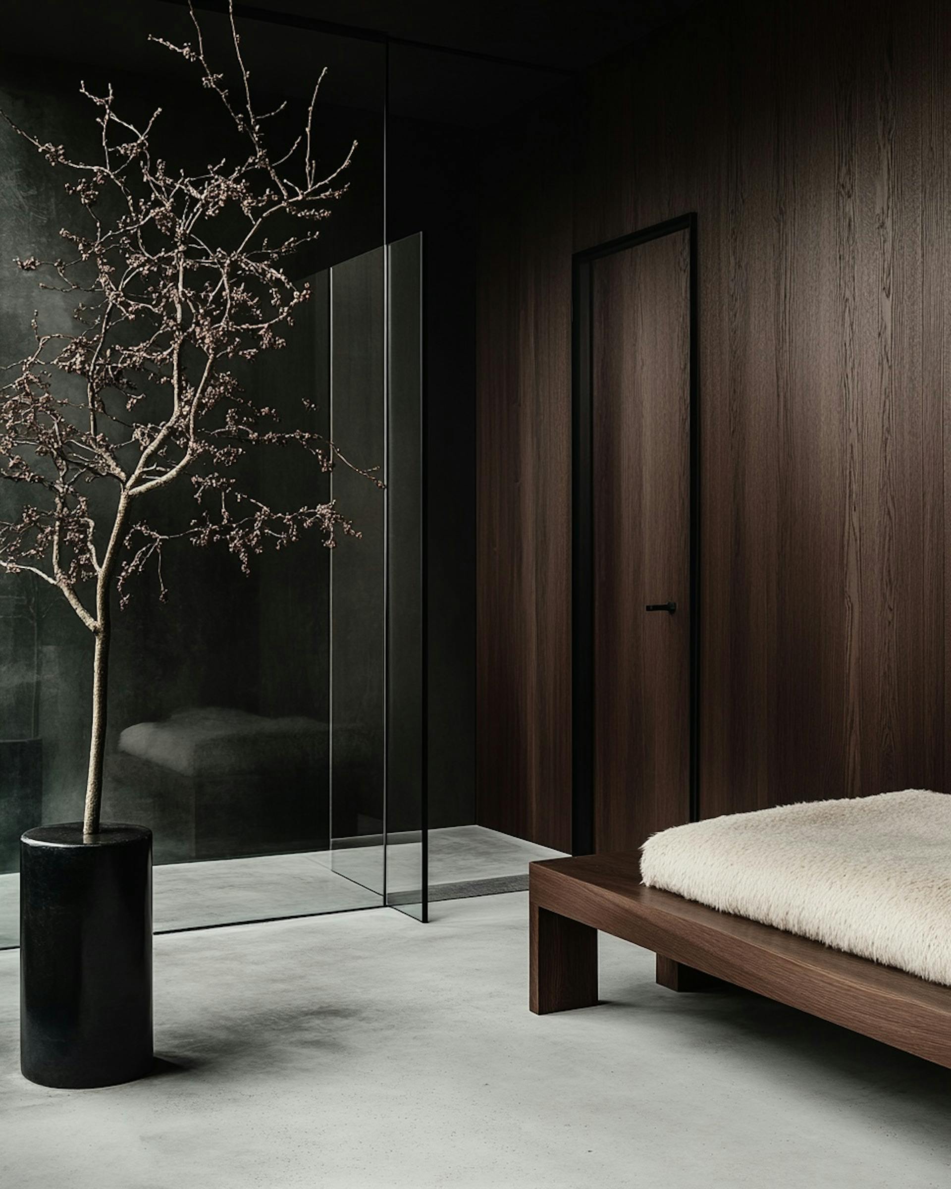 inside of home with wood texture