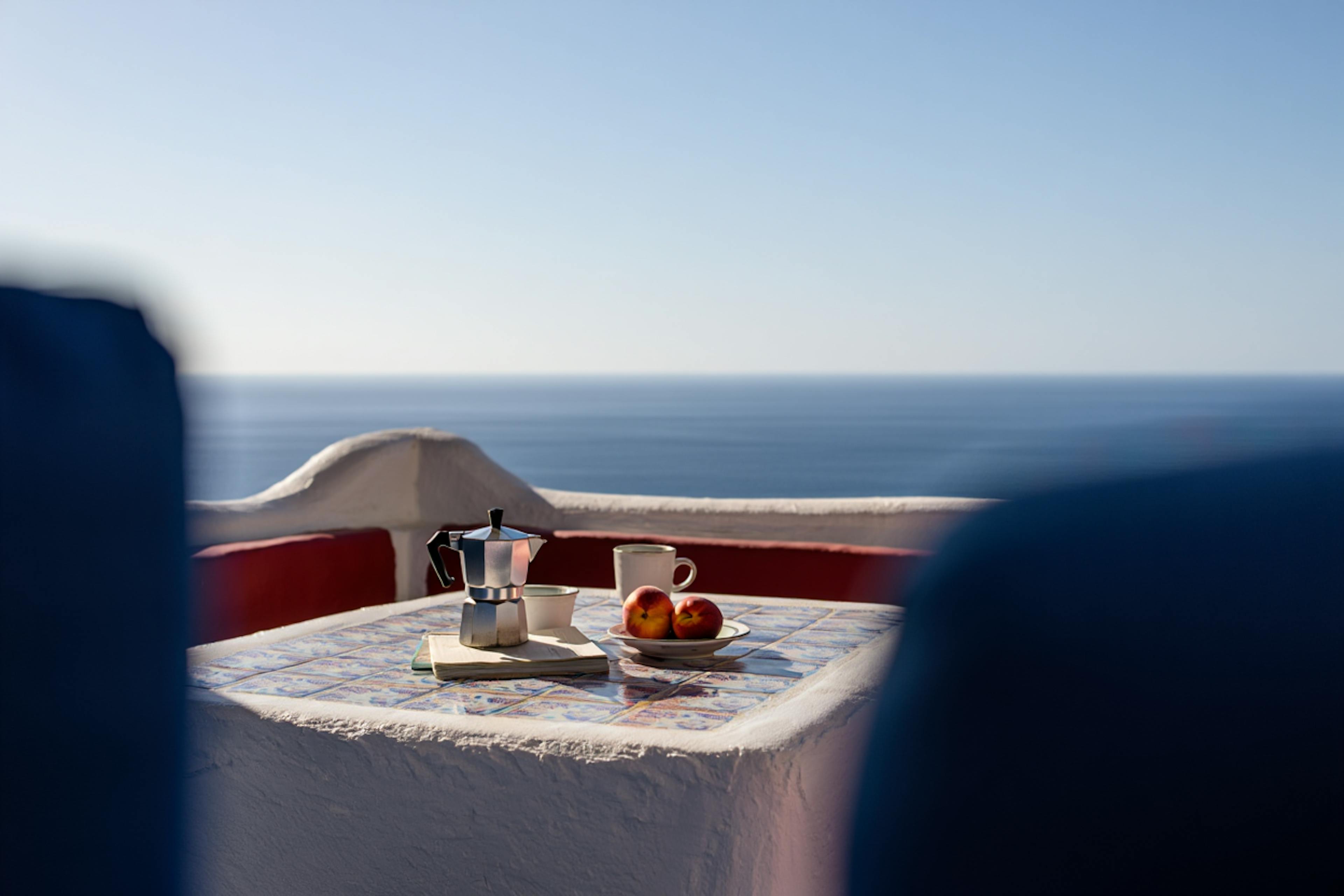 landscape of the sea on a rooftop