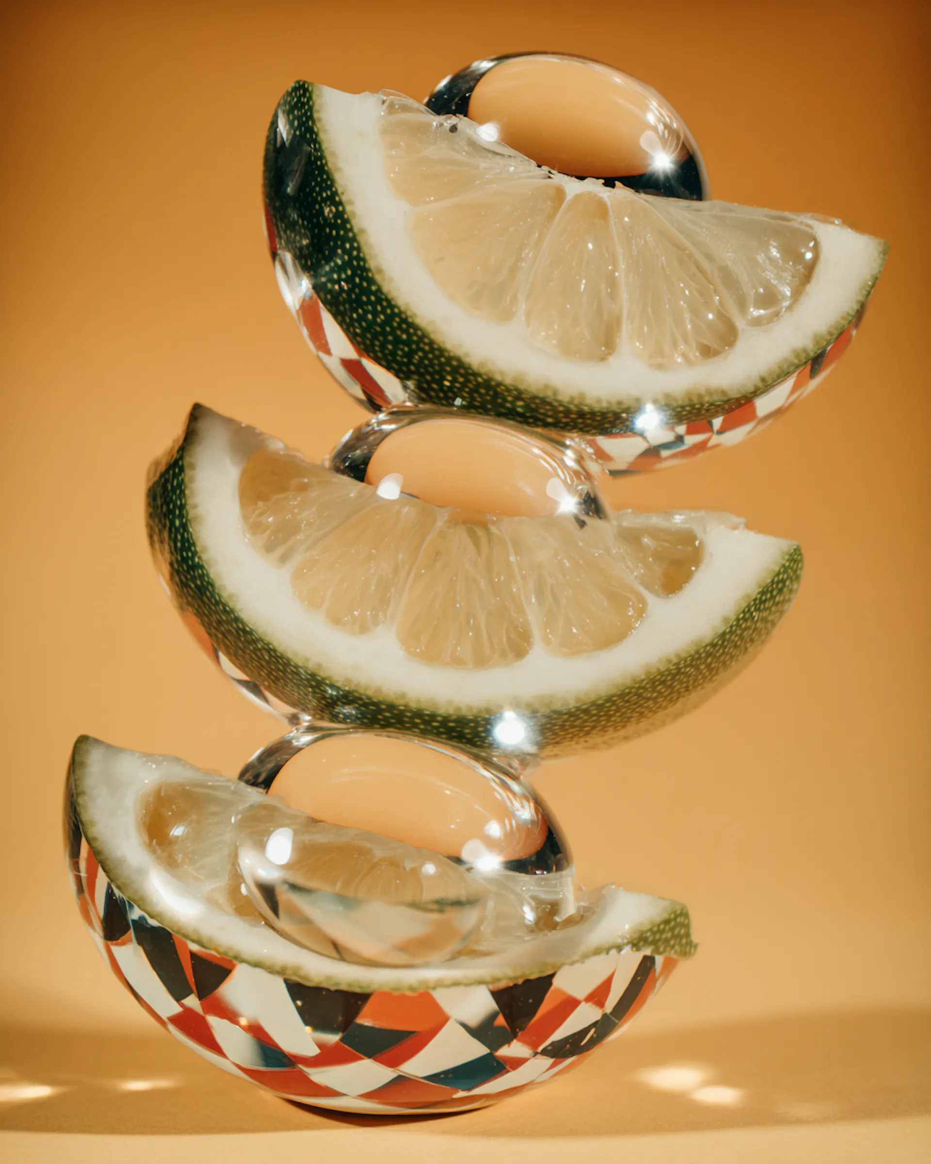 citrons verts avec motifs
