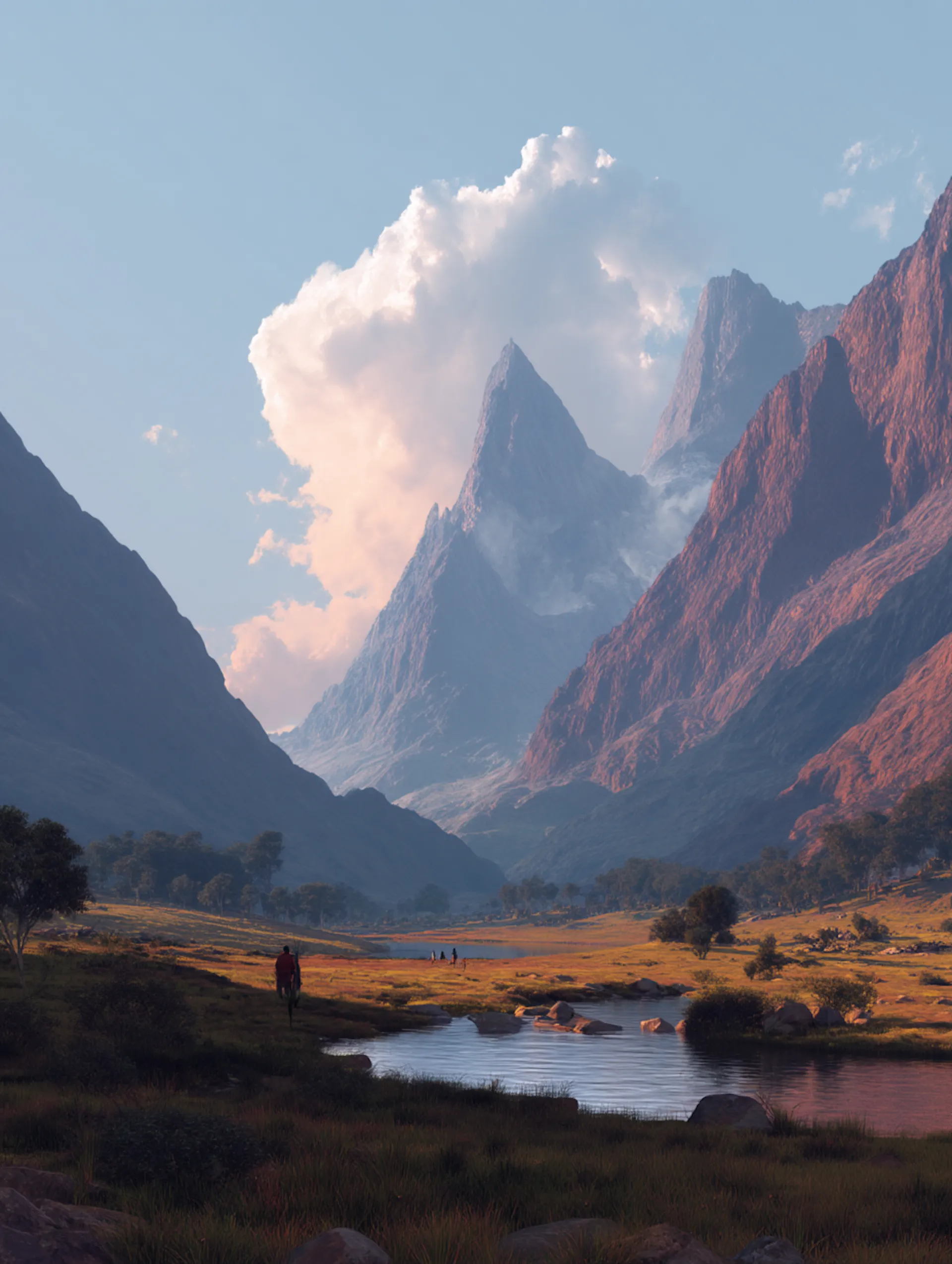 paysage montagne et nuage