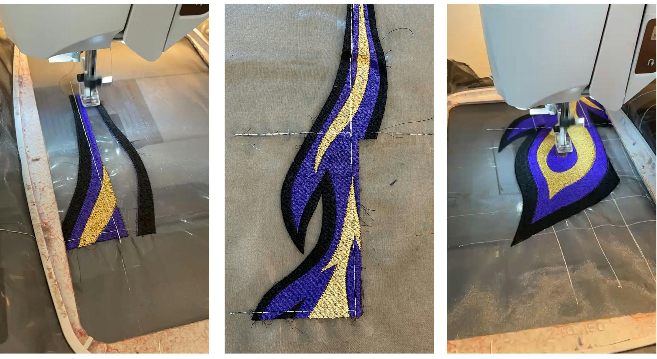 Keqing cosplay construction details feather embroidery