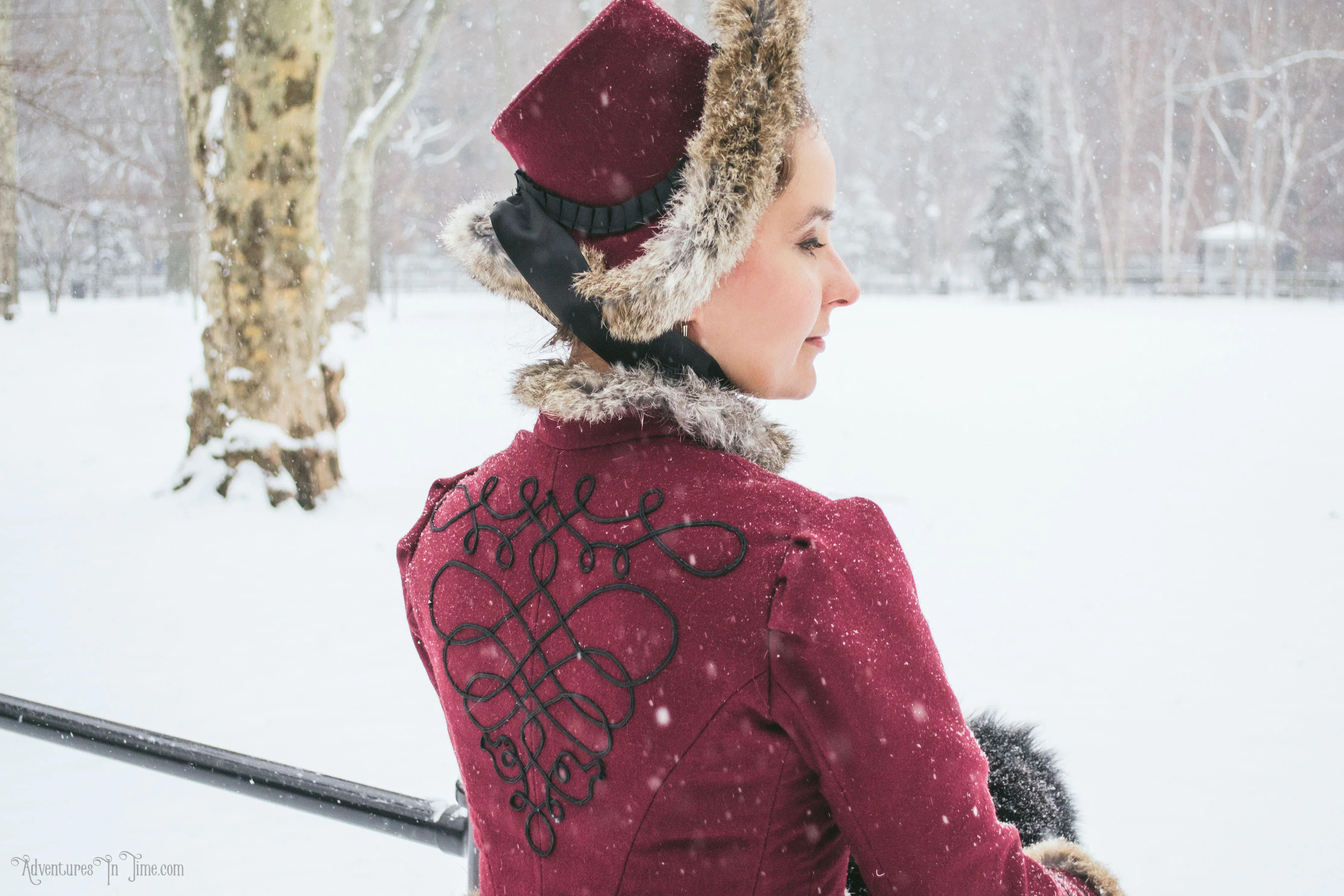 sachin and babi light blue dress 1840-1850s Winter Walk  Fashion Through Herstory