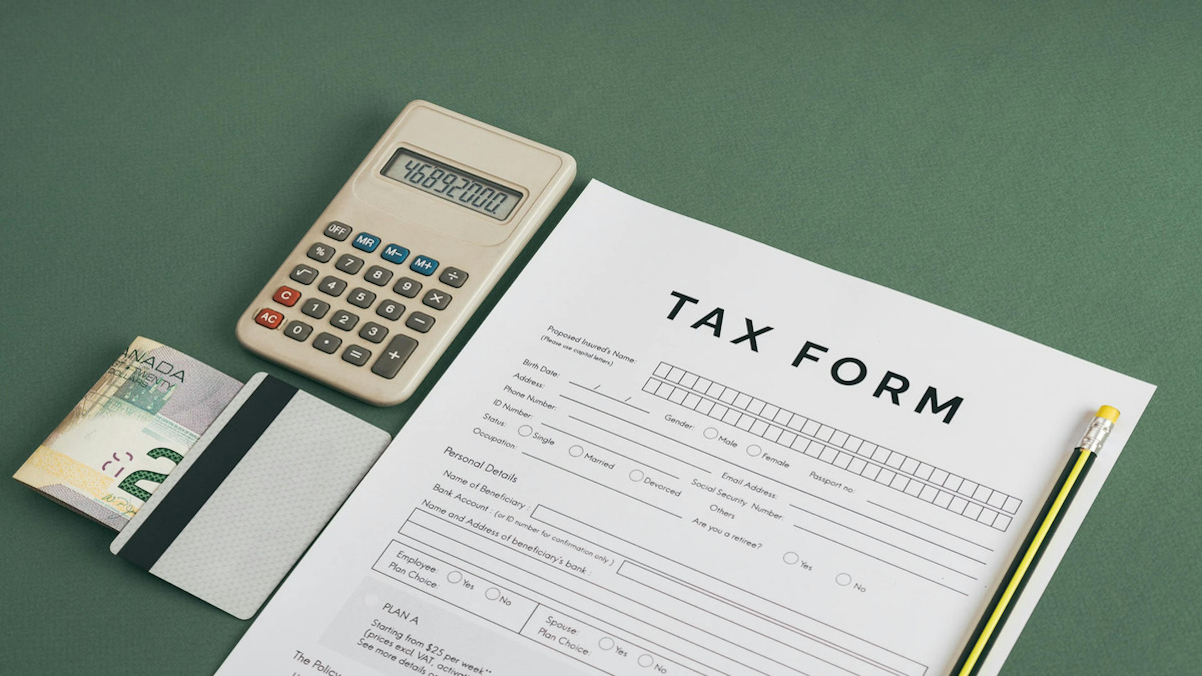 Picture of a tax form
