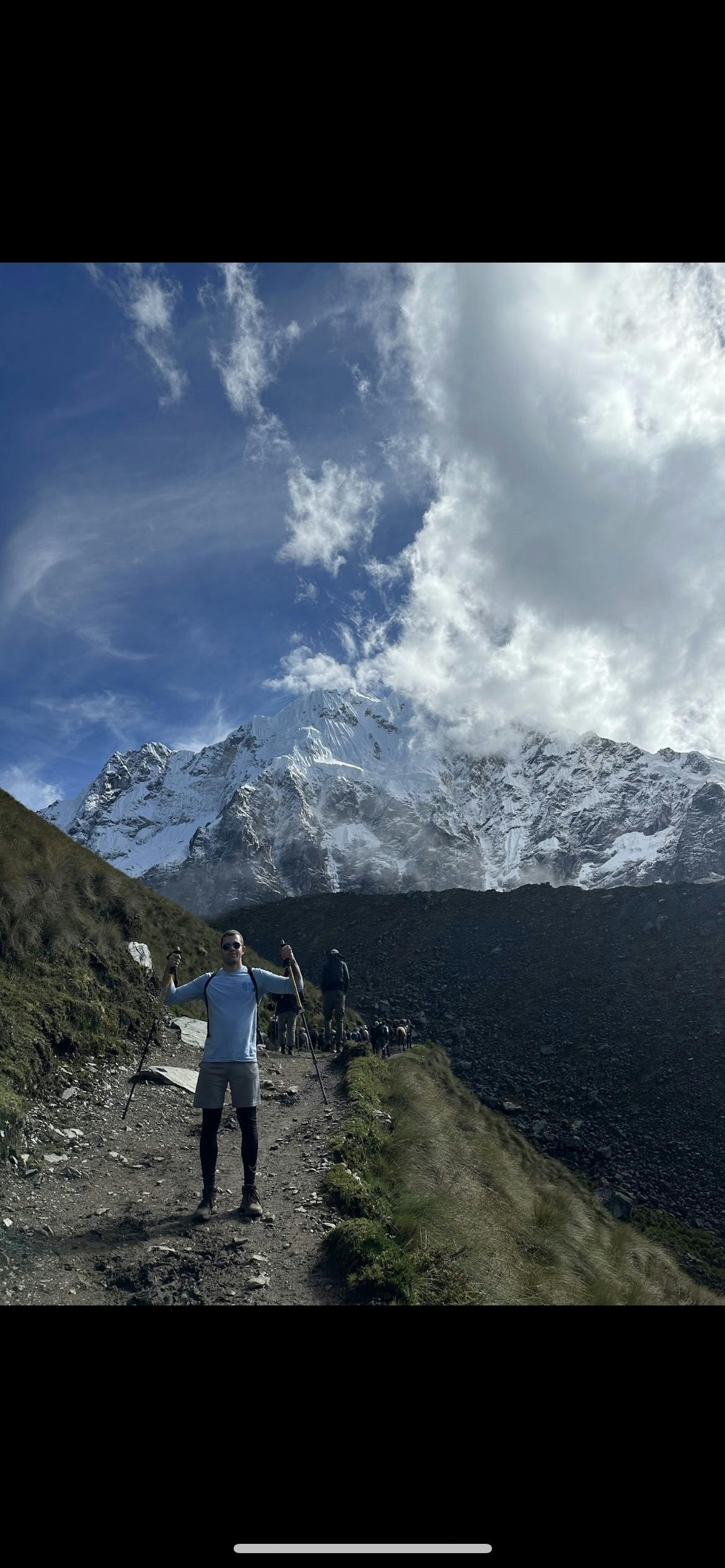 Damien in the Andes mountain range, Peru.