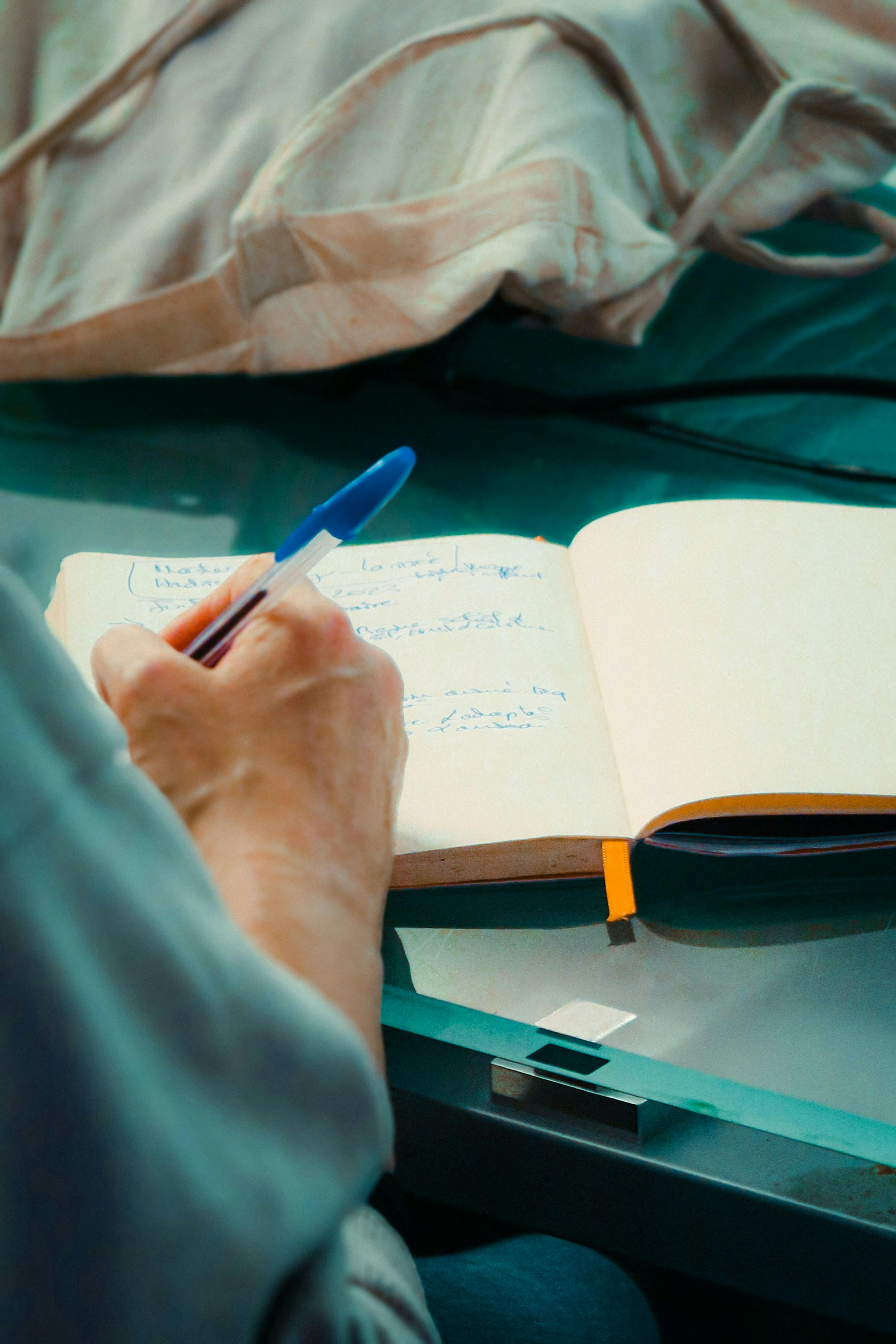 A person writing