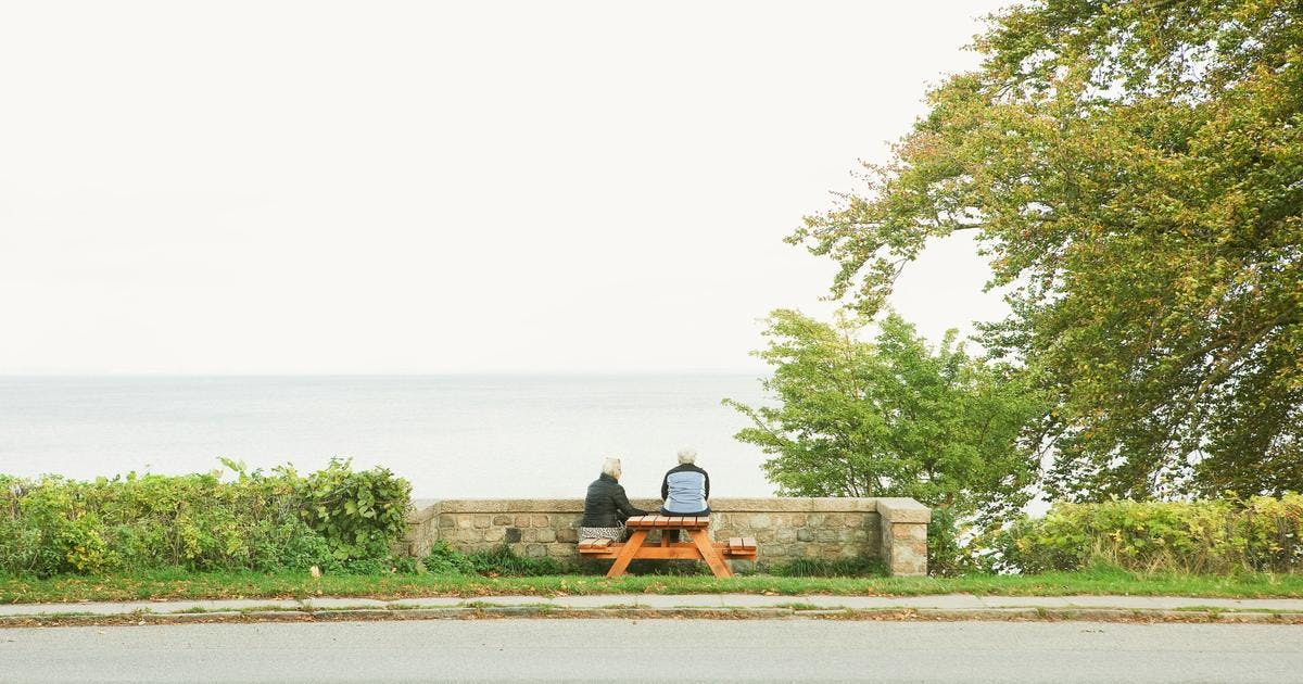 Elderly Couple on a bench