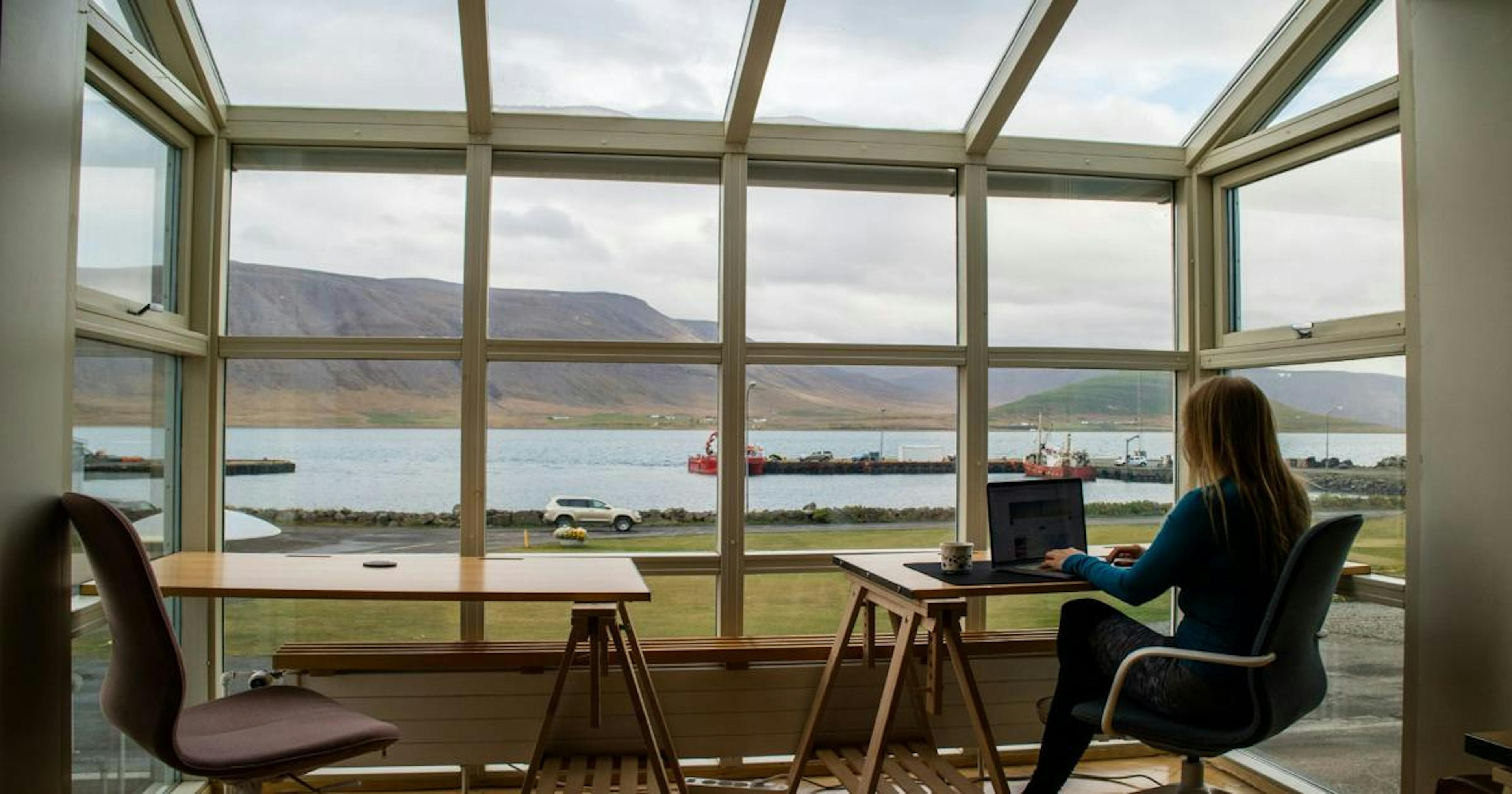 Picture of someone working remotely