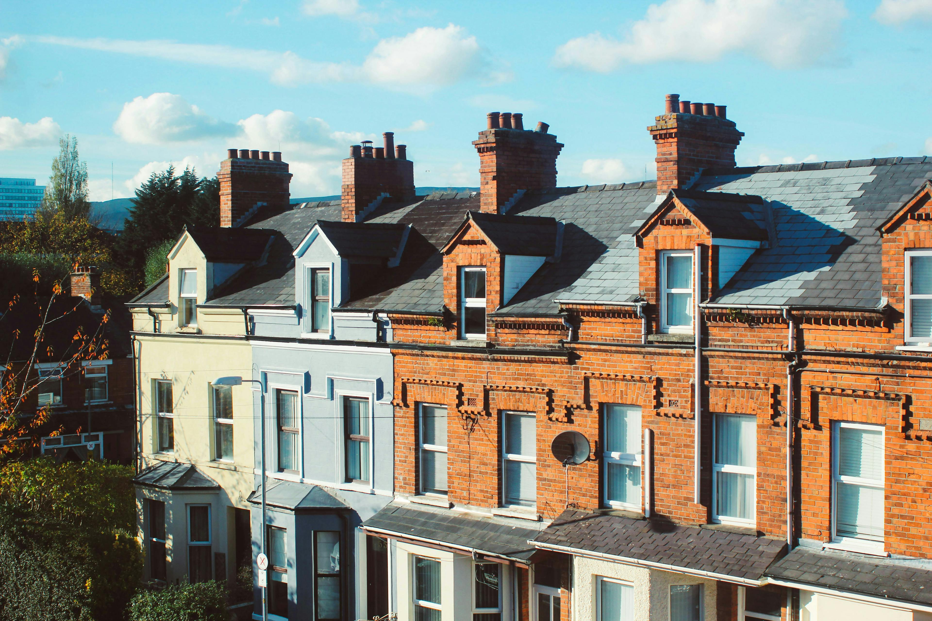 Row of residential houses in Ireland