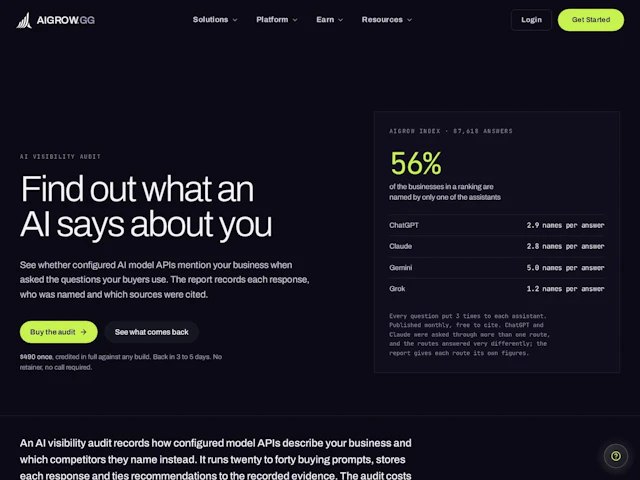 AIGROW - Dashboard and Feature Gallery Preview