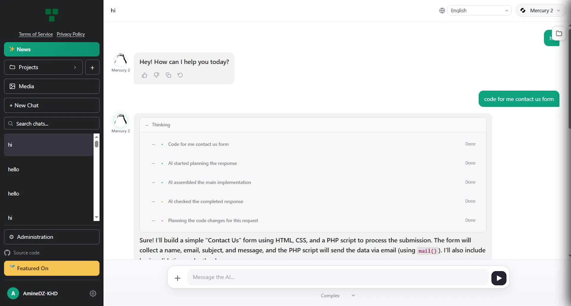 Ptero - AI Tool Features, UI & Interface Overview