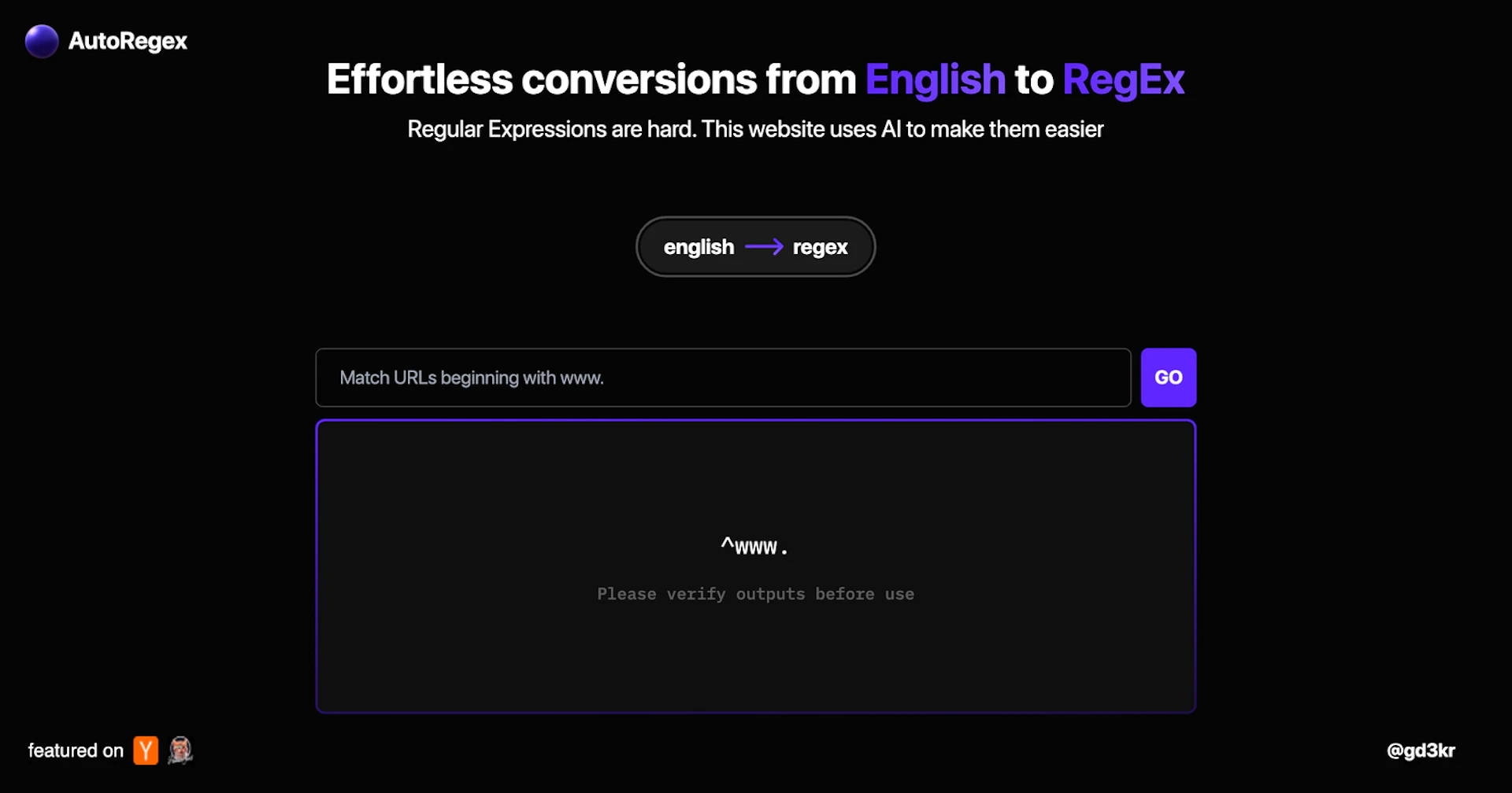 AutoRegex - AI Tool Logo & Interface Preview