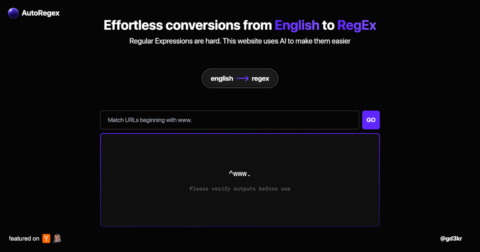 AutoRegex - AI Tool Features, UI & Interface Overview