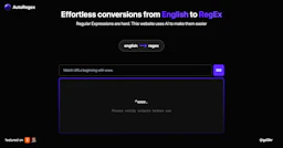 AutoRegex - AI Tool Profile and Logo Preview