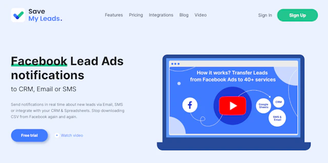SaveMyLeads - AI Tool Logo & Interface Preview