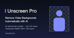 Unscreen Pro - AI Tool Profile and Logo Preview
