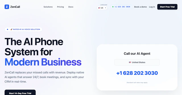 ZenCall.ai - AI Tool Logo & Interface Preview