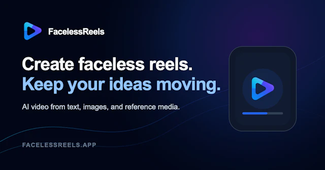 FacelessReels - AI Tool Logo & Interface Preview
