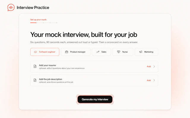 Interview Practice - Dashboard and Feature Gallery Preview