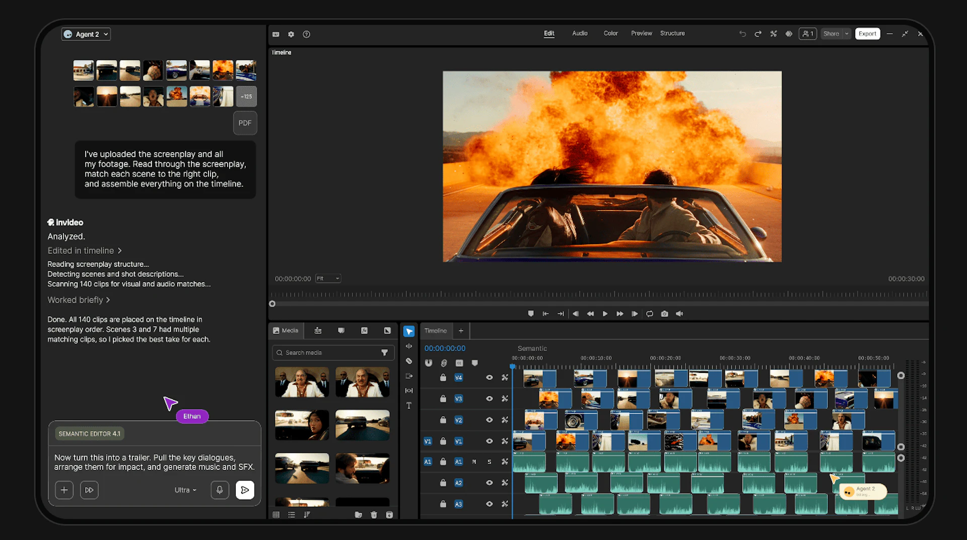 Invideo Agent - AI Tool Features, UI & Interface Overview
