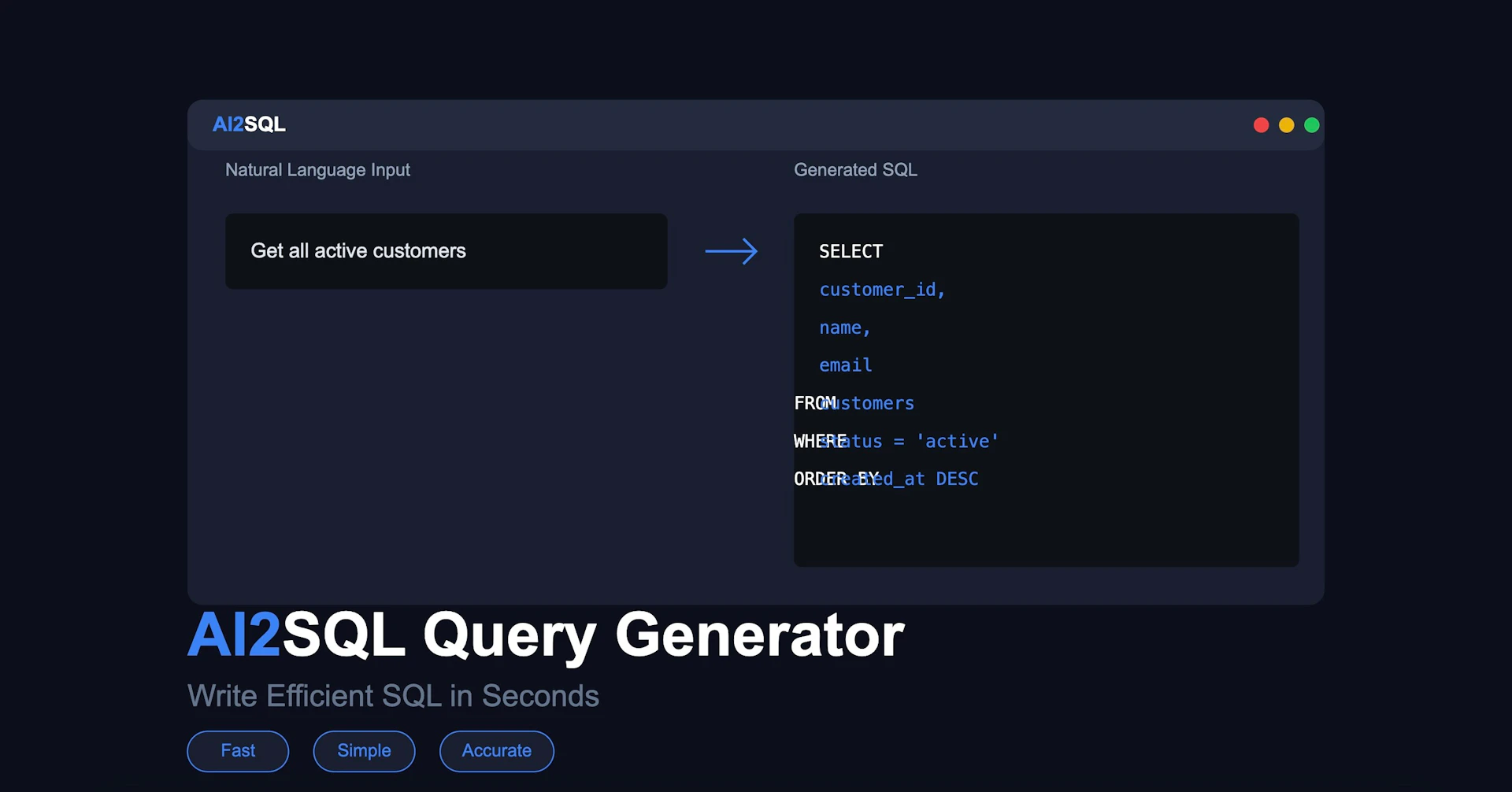 AI2sql - AI Tool Features, UI & Interface Overview