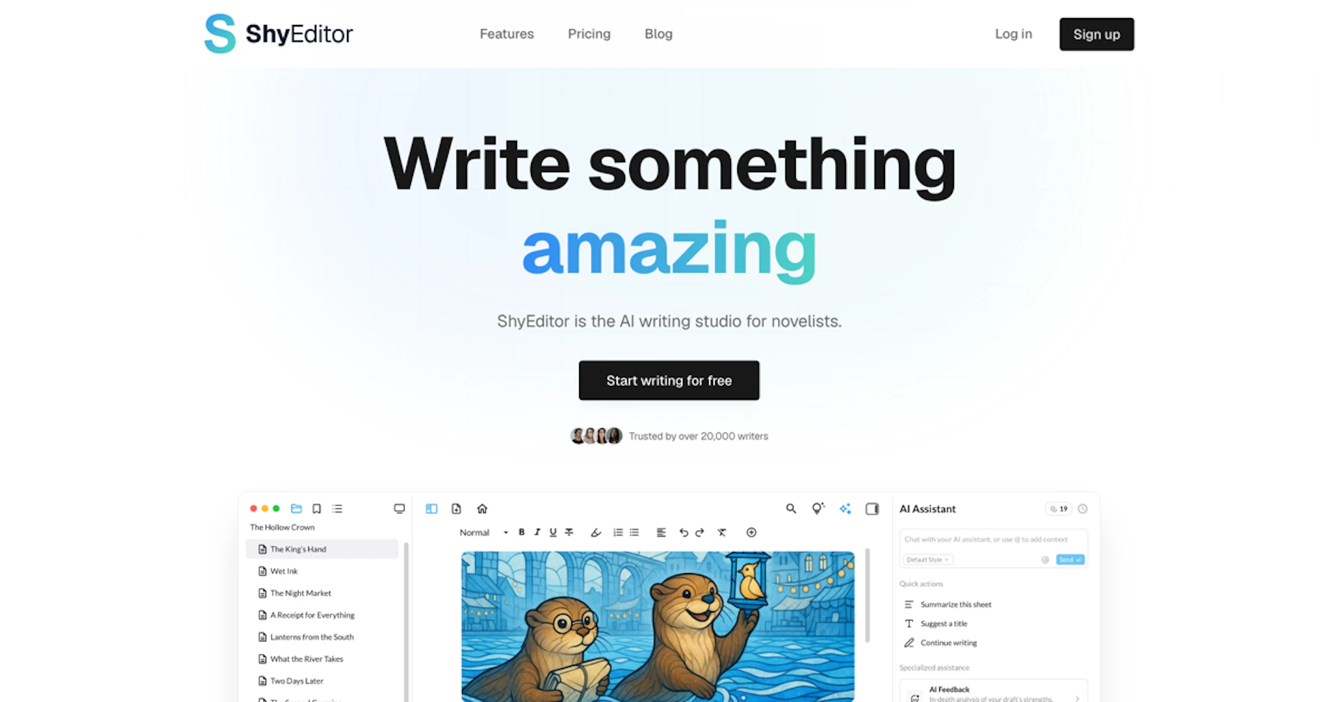 Shy Editor - AI Tool Features, UI & Interface Overview
