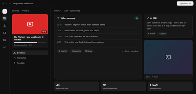 SnapVee - Dashboard and Feature Gallery Preview