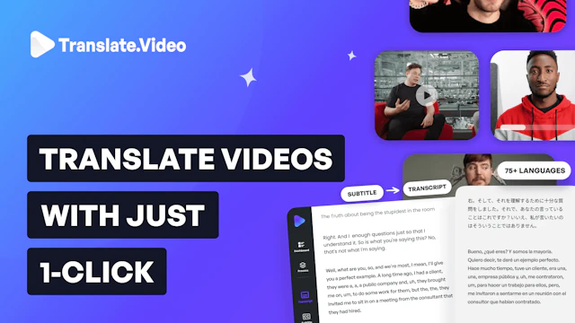 TranslateVideo - AI Tool Logo & Interface Preview