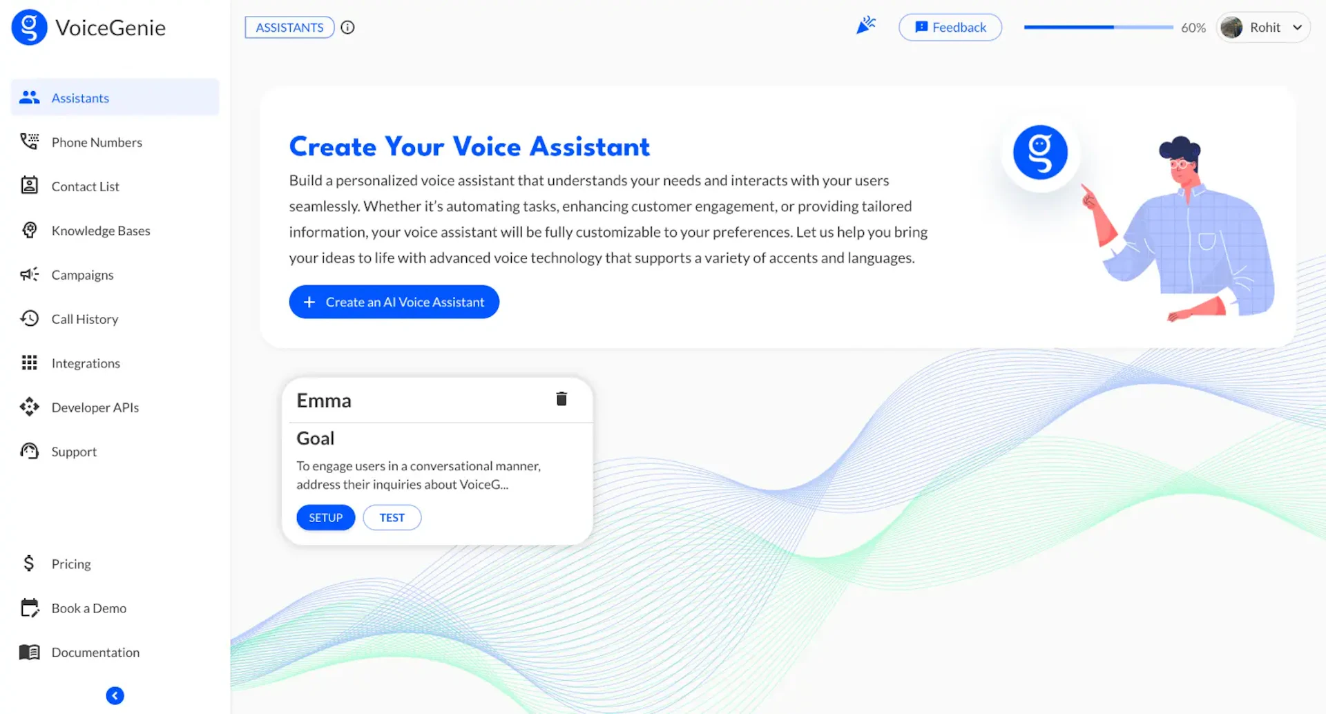 VoiceGenie - AI Tool Features, UI & Interface Overview