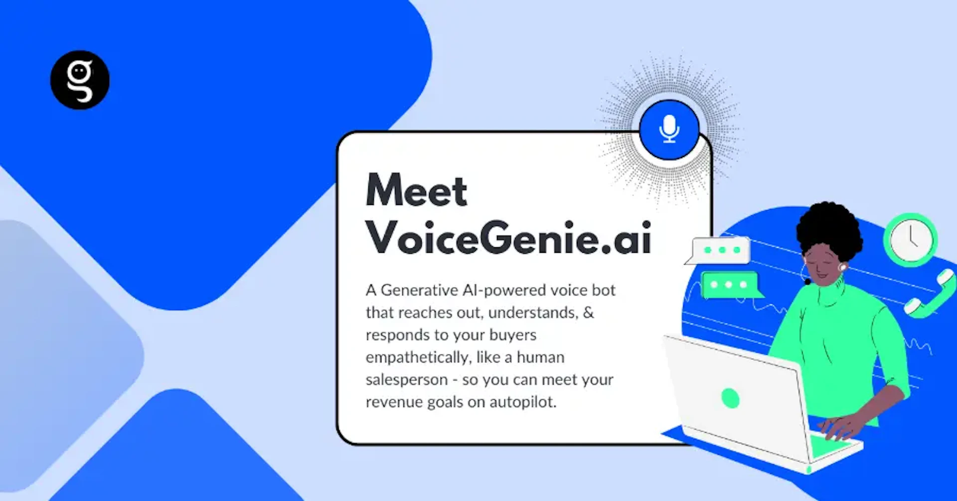 VoiceGenie - AI Tool Logo & Interface Preview