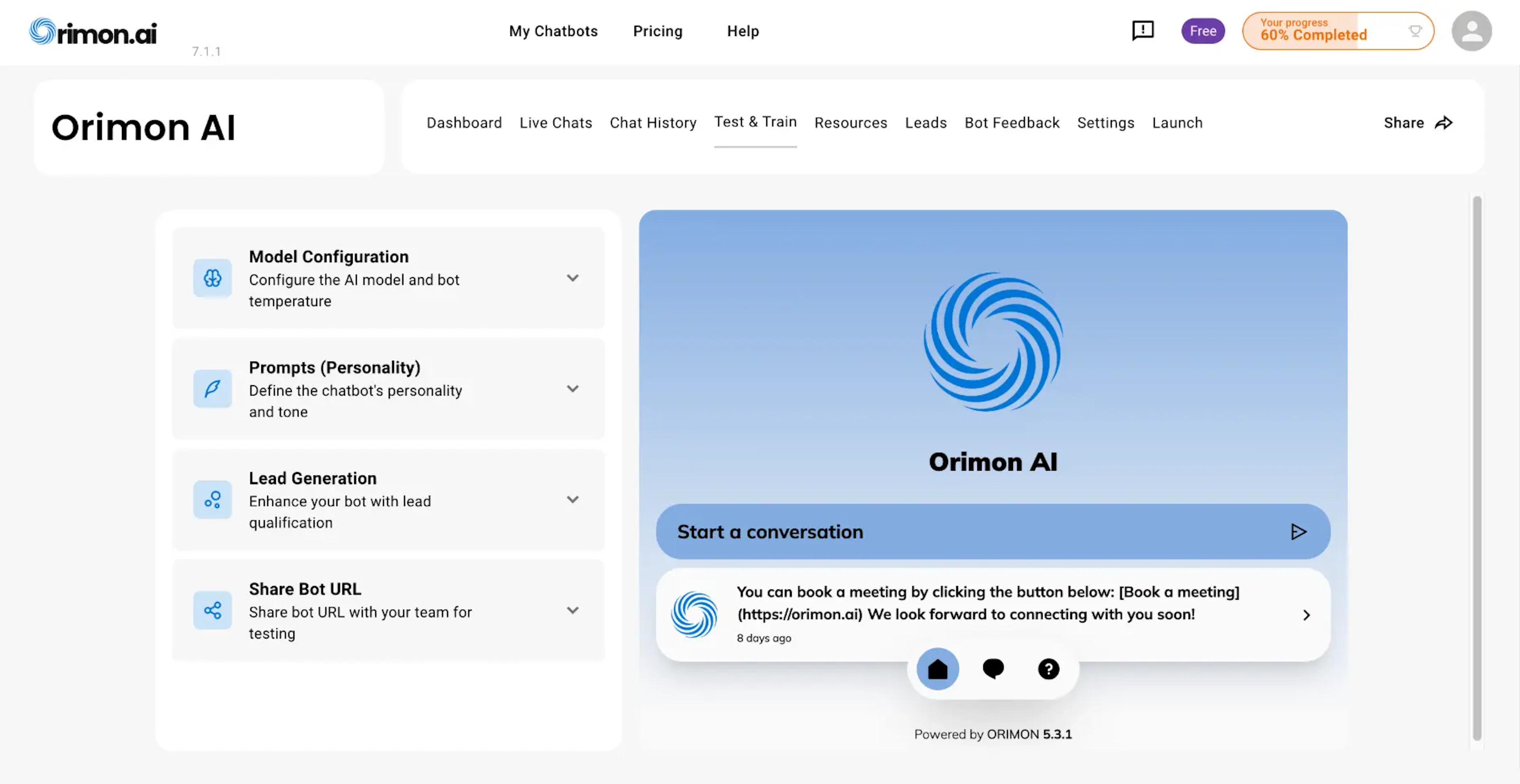 Orimon AI - AI Tool Features, UI & Interface Overview