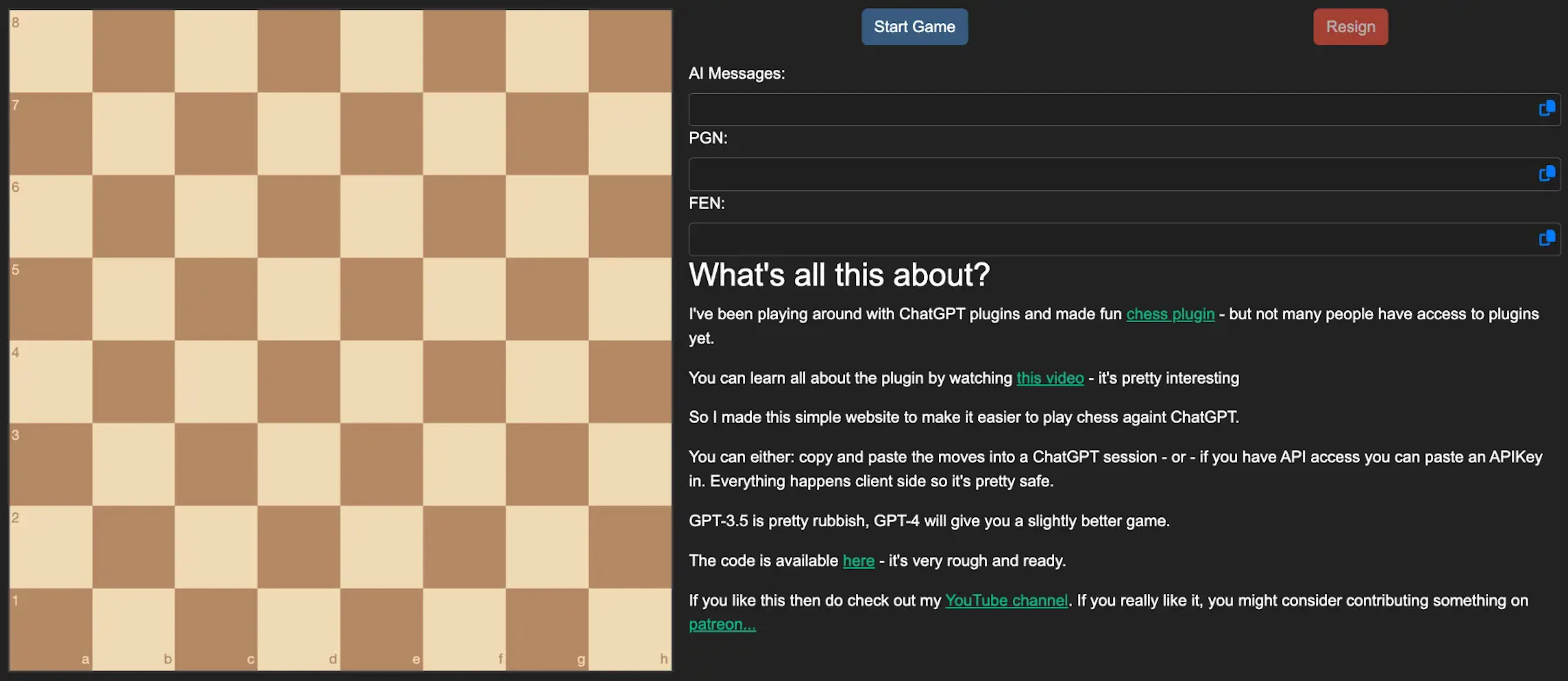 Chess GPT - AI Tool Features, UI & Interface Overview