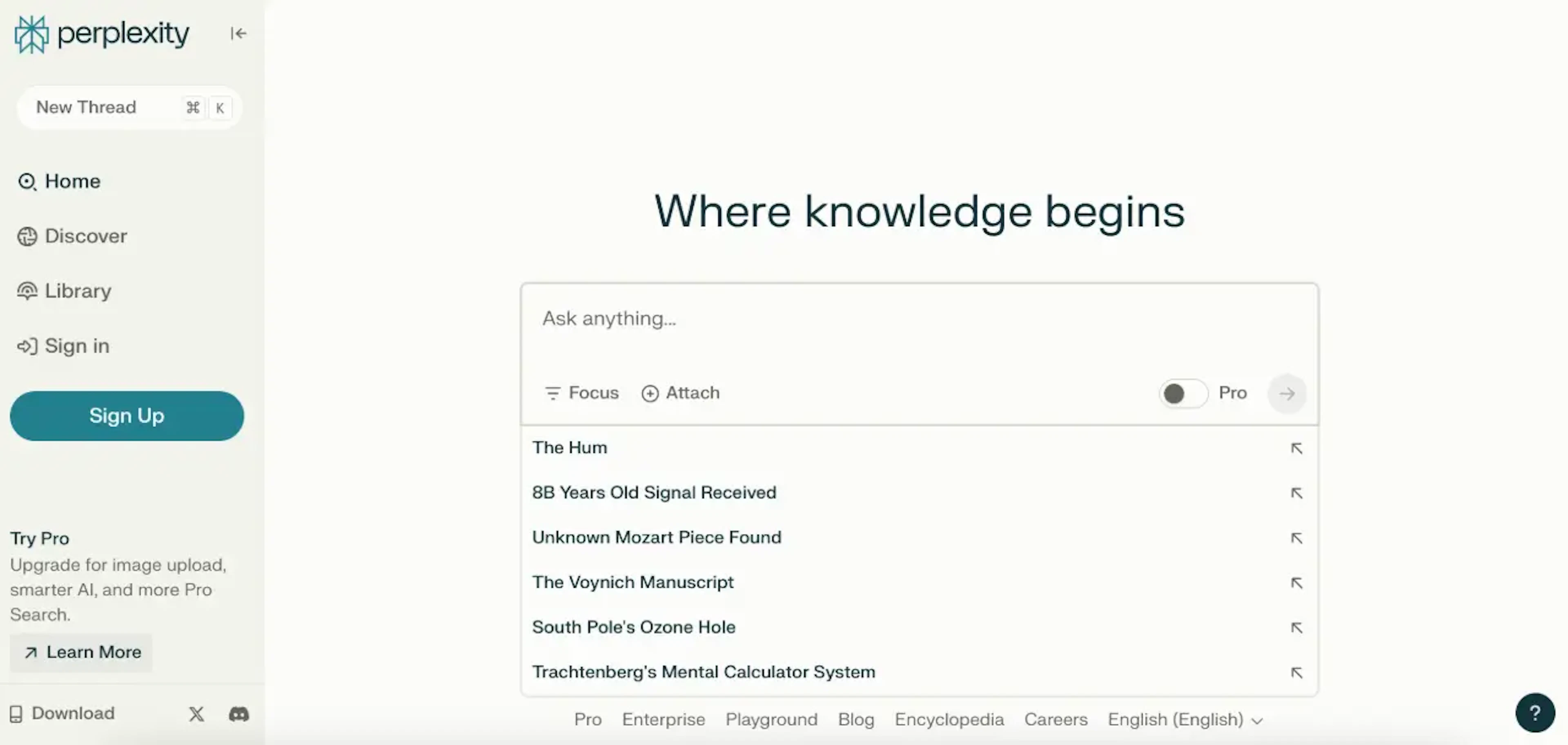 Perplexity AI - AI Tool Features, UI & Interface Overview