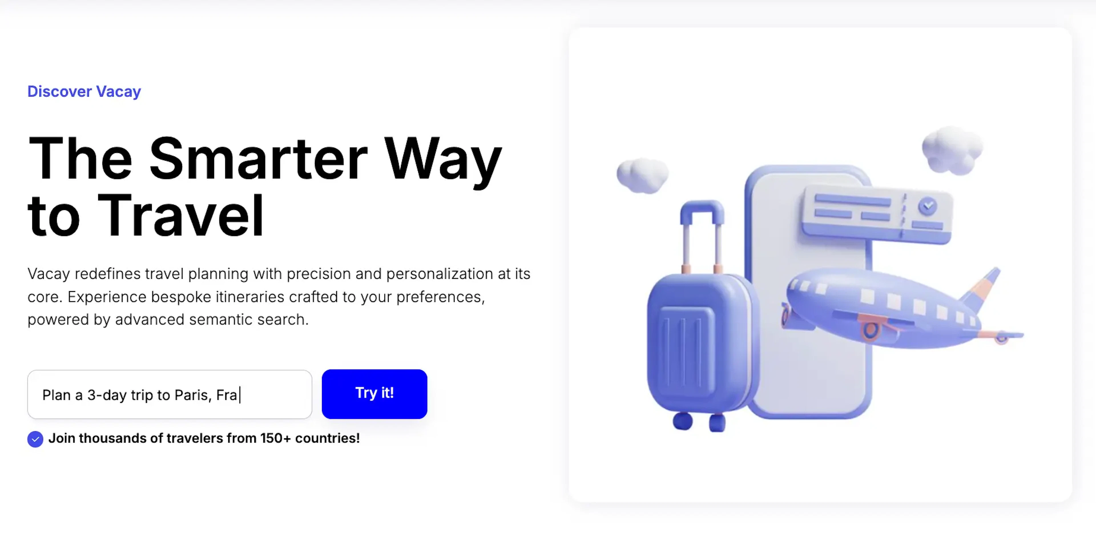 Vacay - AI Tool Features, UI & Interface Overview
