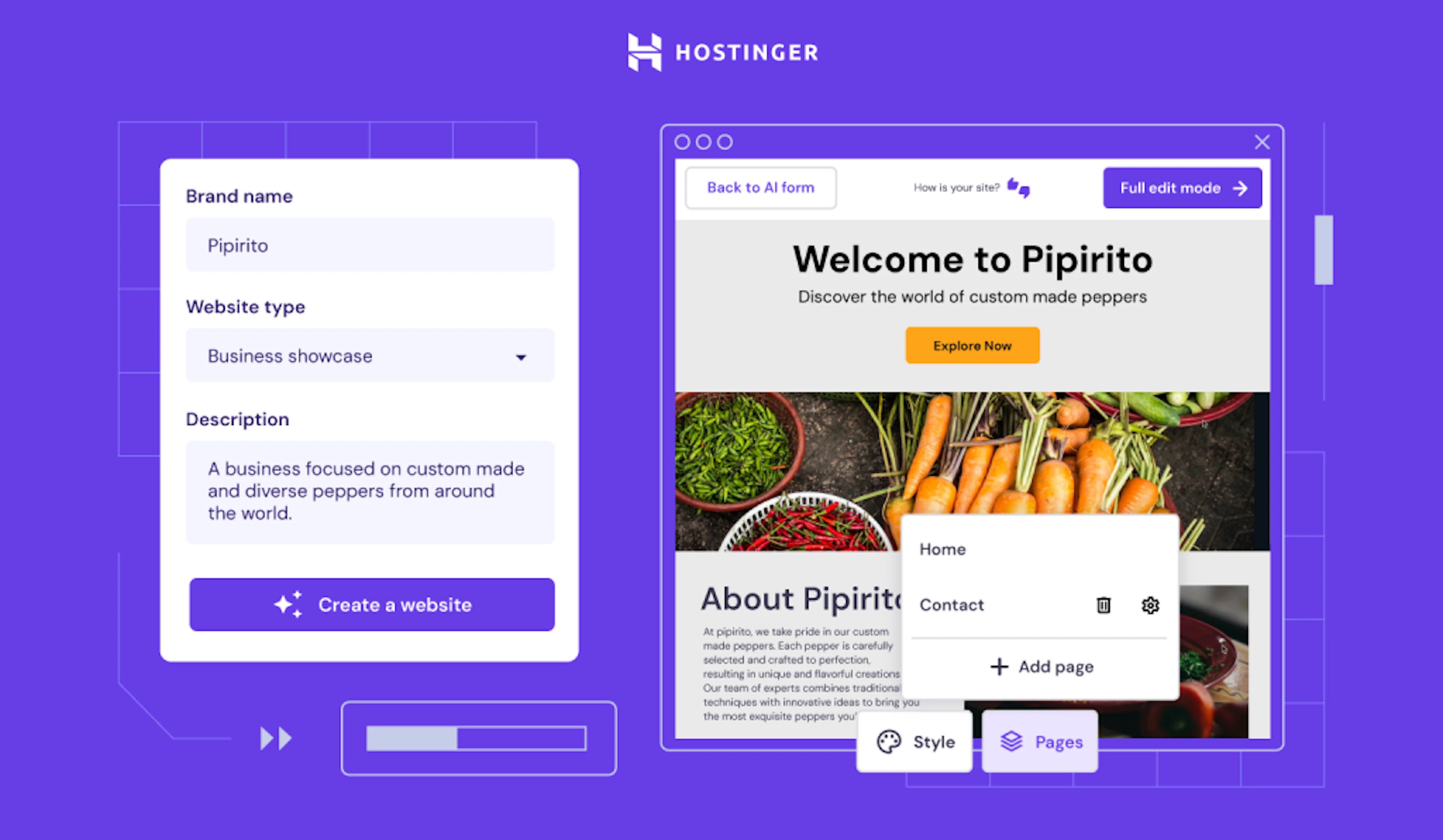 Hostinger AI Site Builder - AI Tool Features, UI & Interface Overview