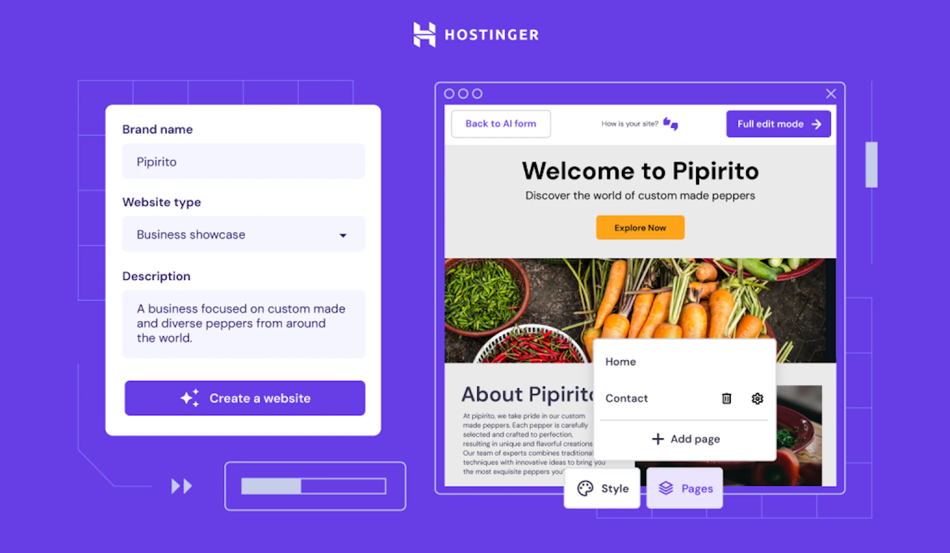 Hostinger AI Site Builder - AI Tool Features, UI & Interface Overview