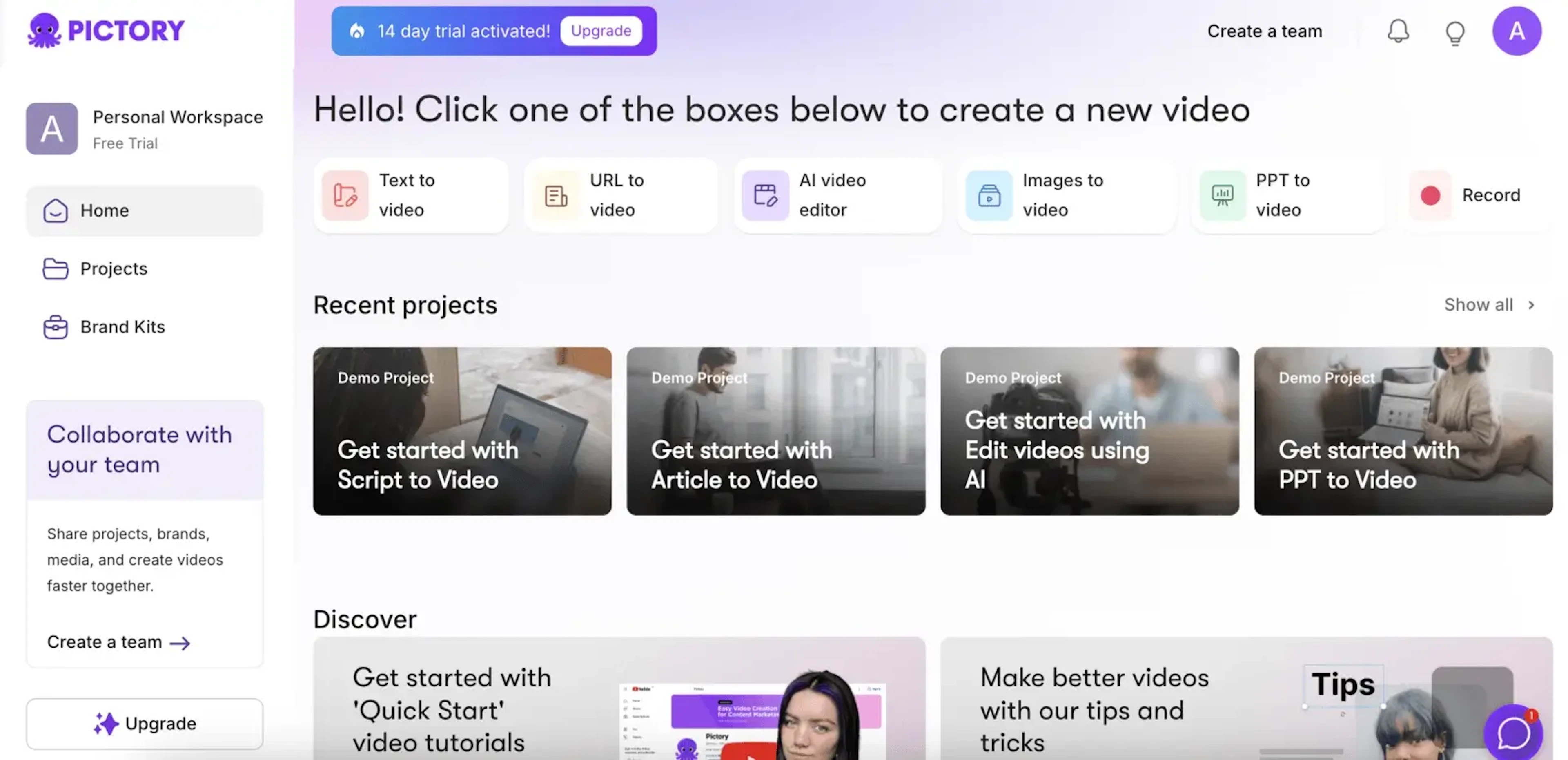 Pictory AI - AI Tool Features, UI & Interface Overview