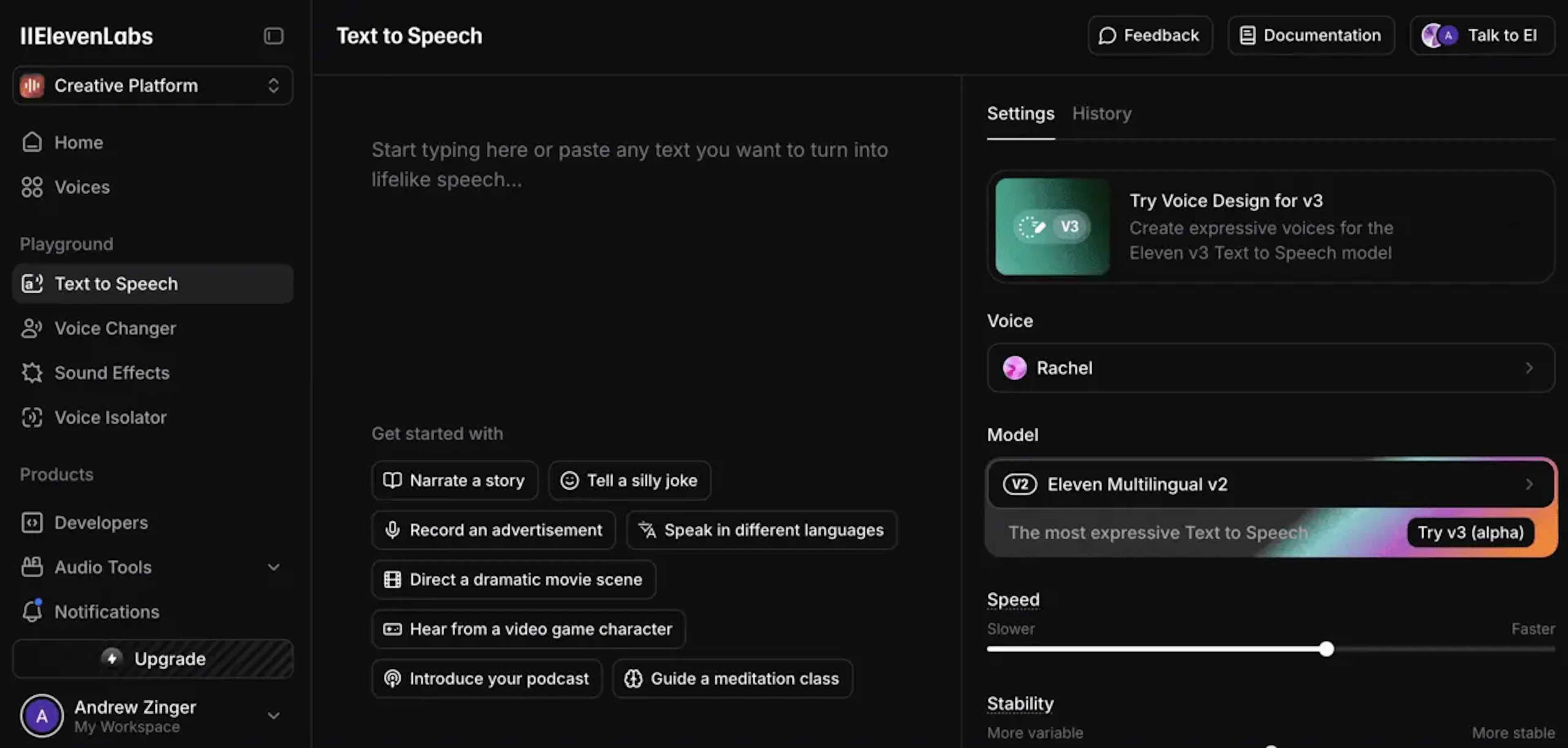 ElevenLabs - AI Tool Features, UI & Interface Overview