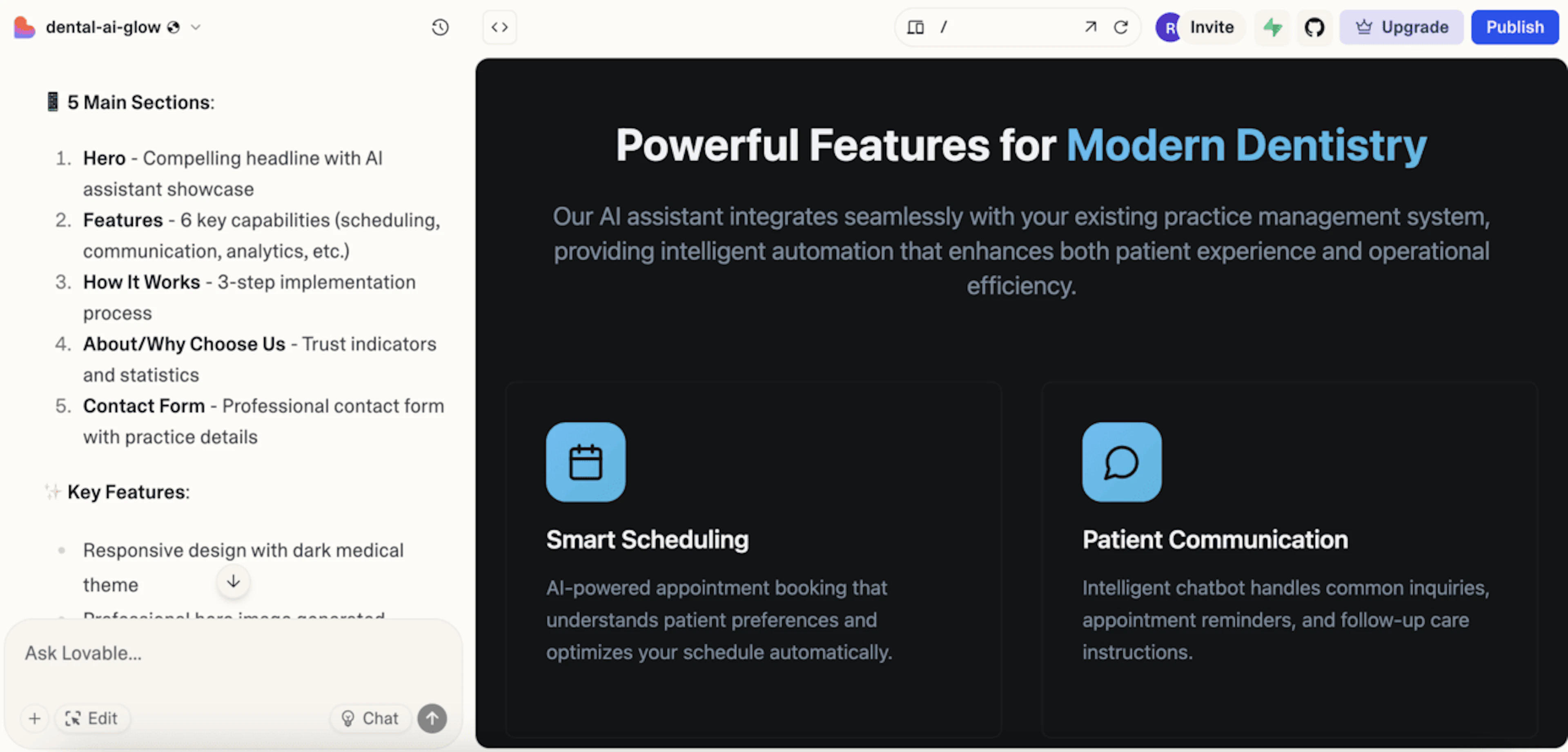 Lovable - AI Tool Features, UI & Interface Overview